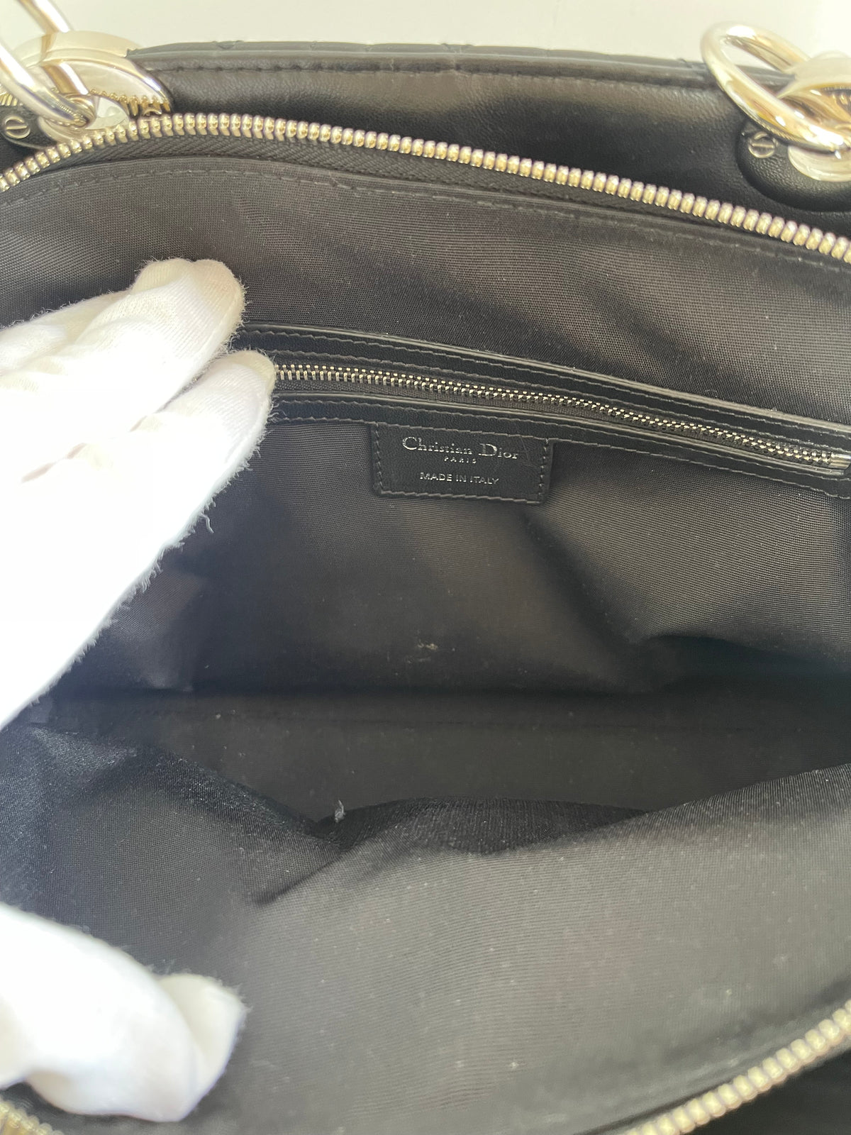 Dior Black Cannage Leather Small Soft Lady Dior Tote