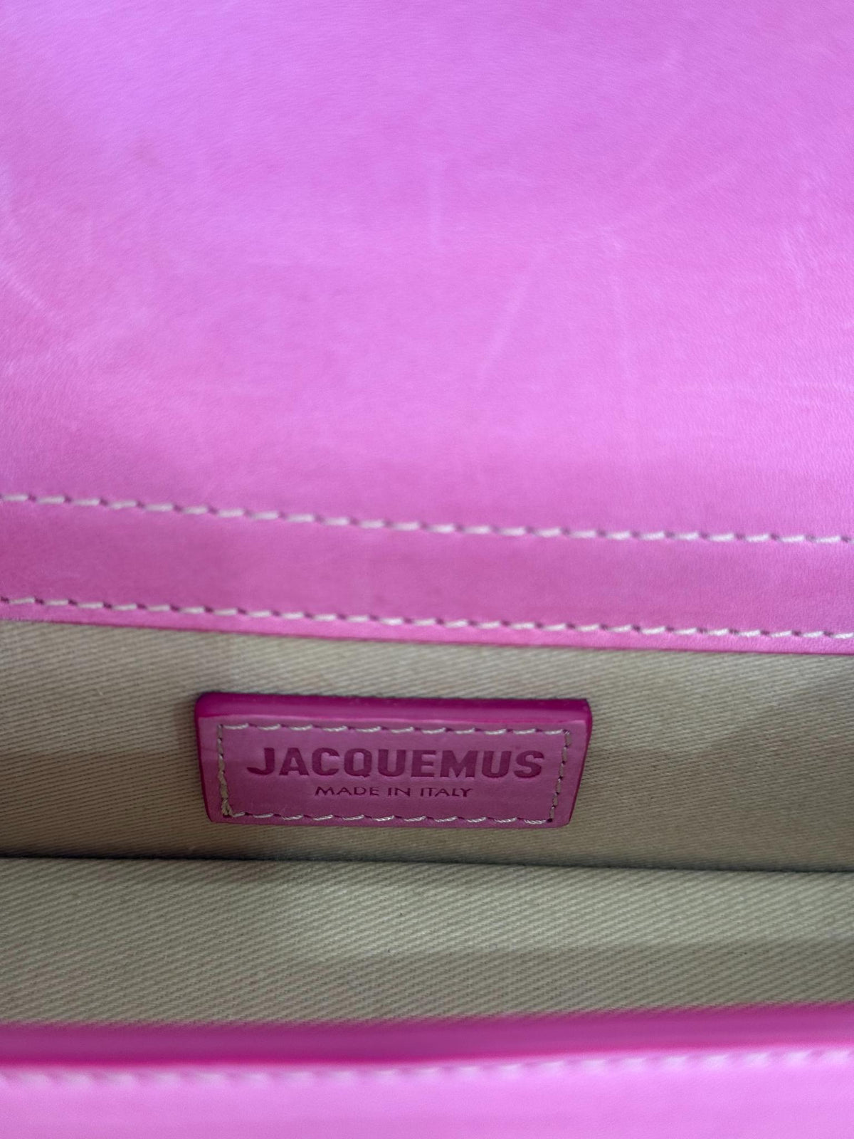 Jacquemus Le Bambino Small Neon Pink Leather Flap Bag