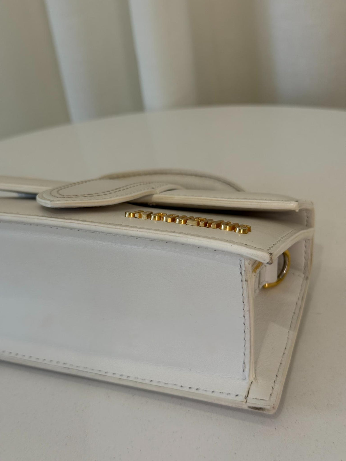 Jacquemus Le Bambino Small White Leather Flap Bag (1)