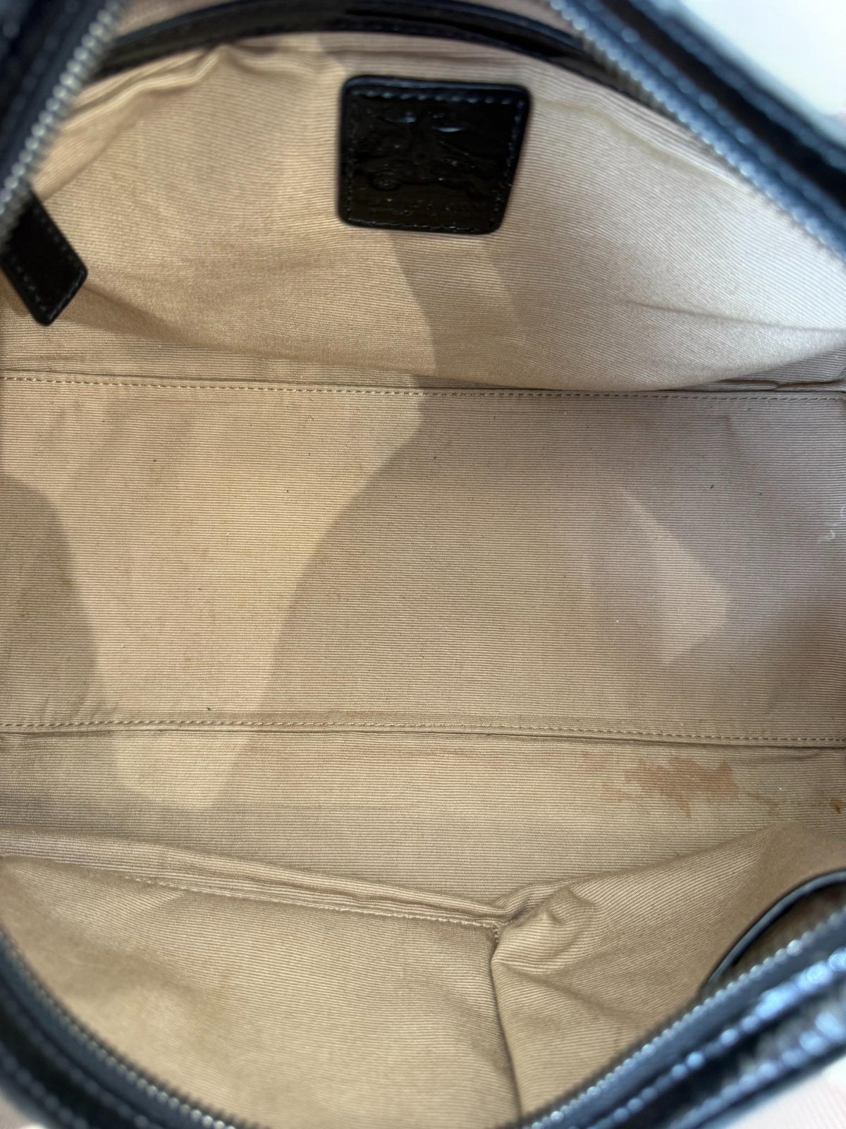 Burberry Beige/Black Supernova Check Coated Canvas Bauletto