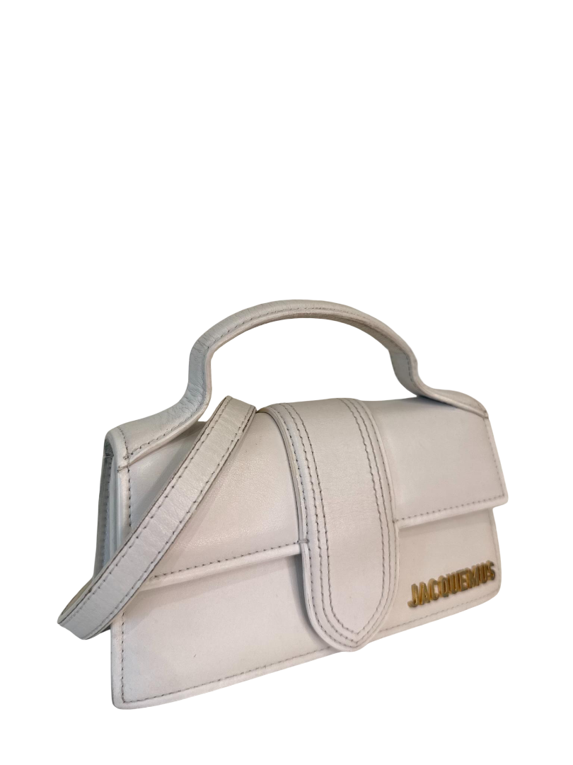 Jacquemus Le Bambino Small White Leather Flap Bag (2)