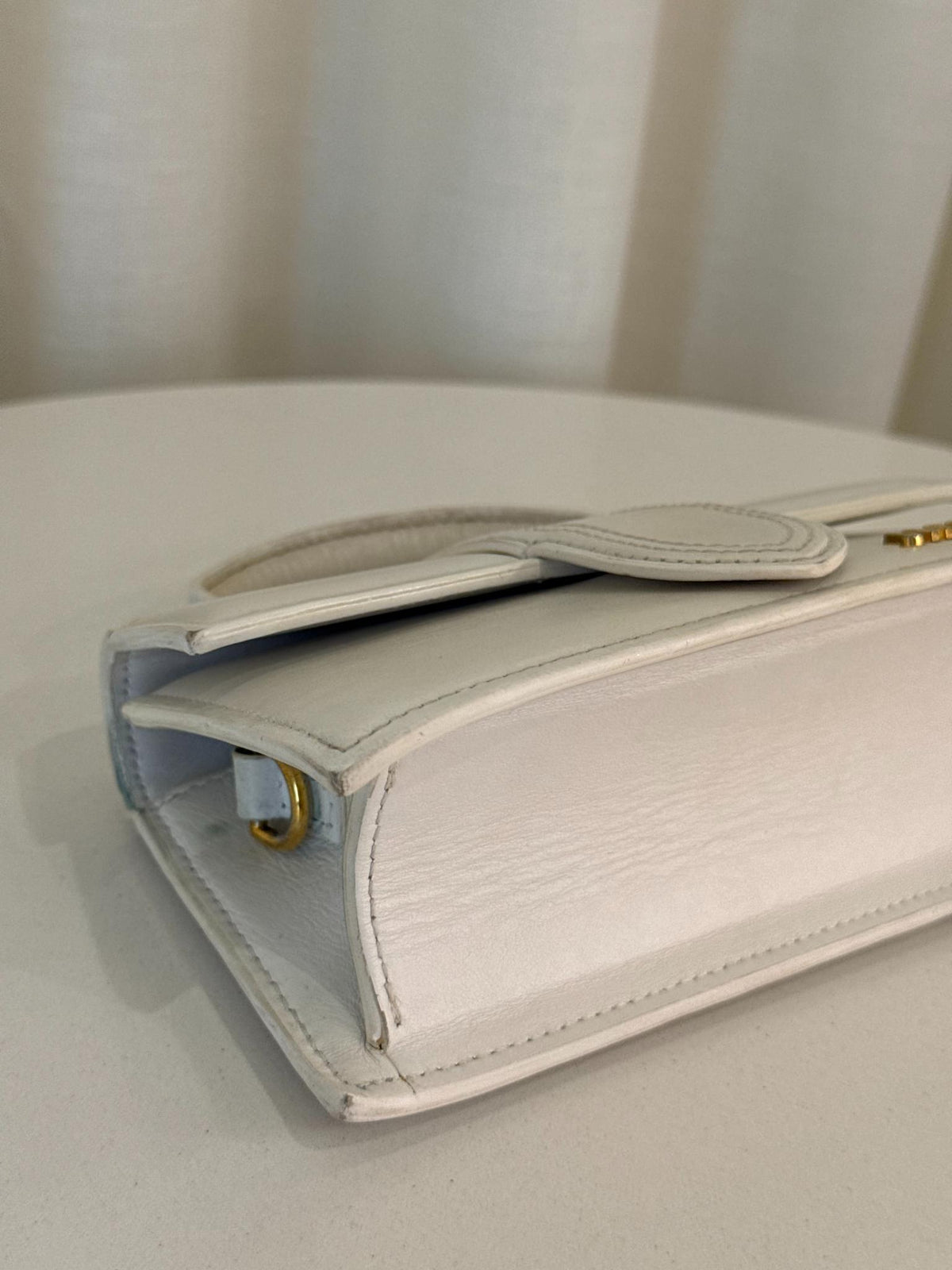 Jacquemus Le Bambino Small White Leather Flap Bag (2)