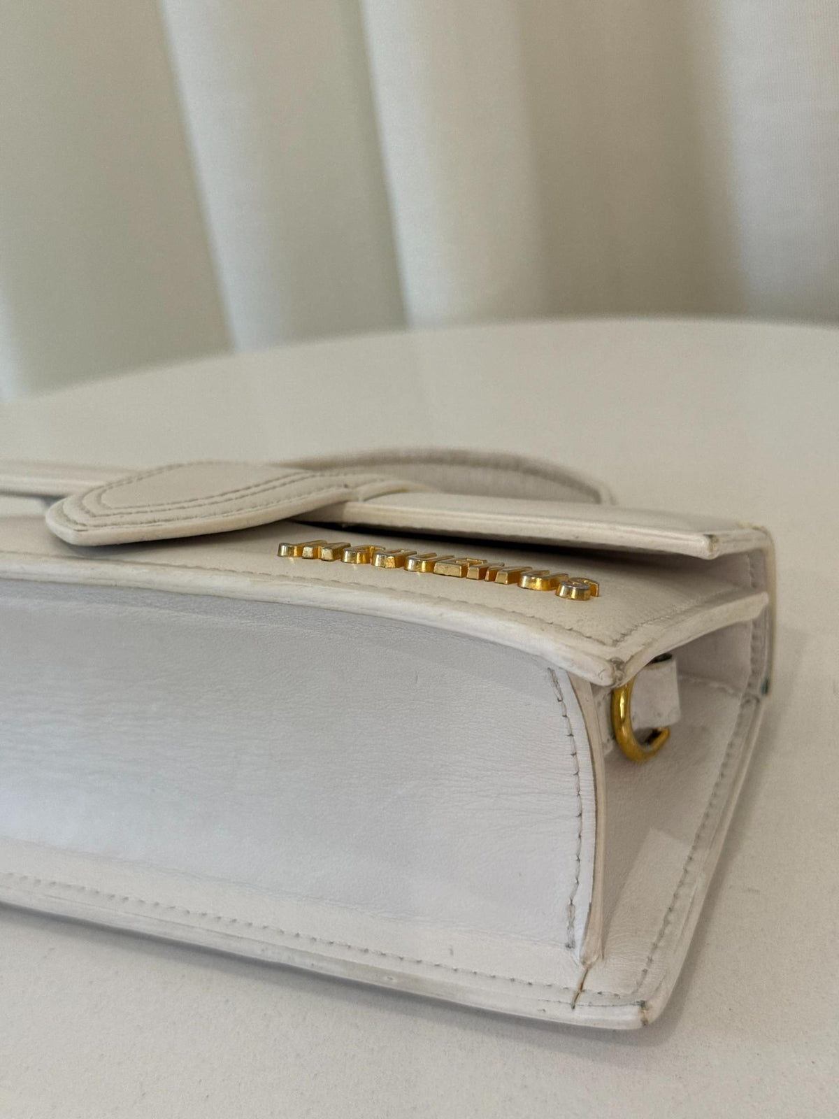 Jacquemus Le Bambino Small White Leather Flap Bag (2)