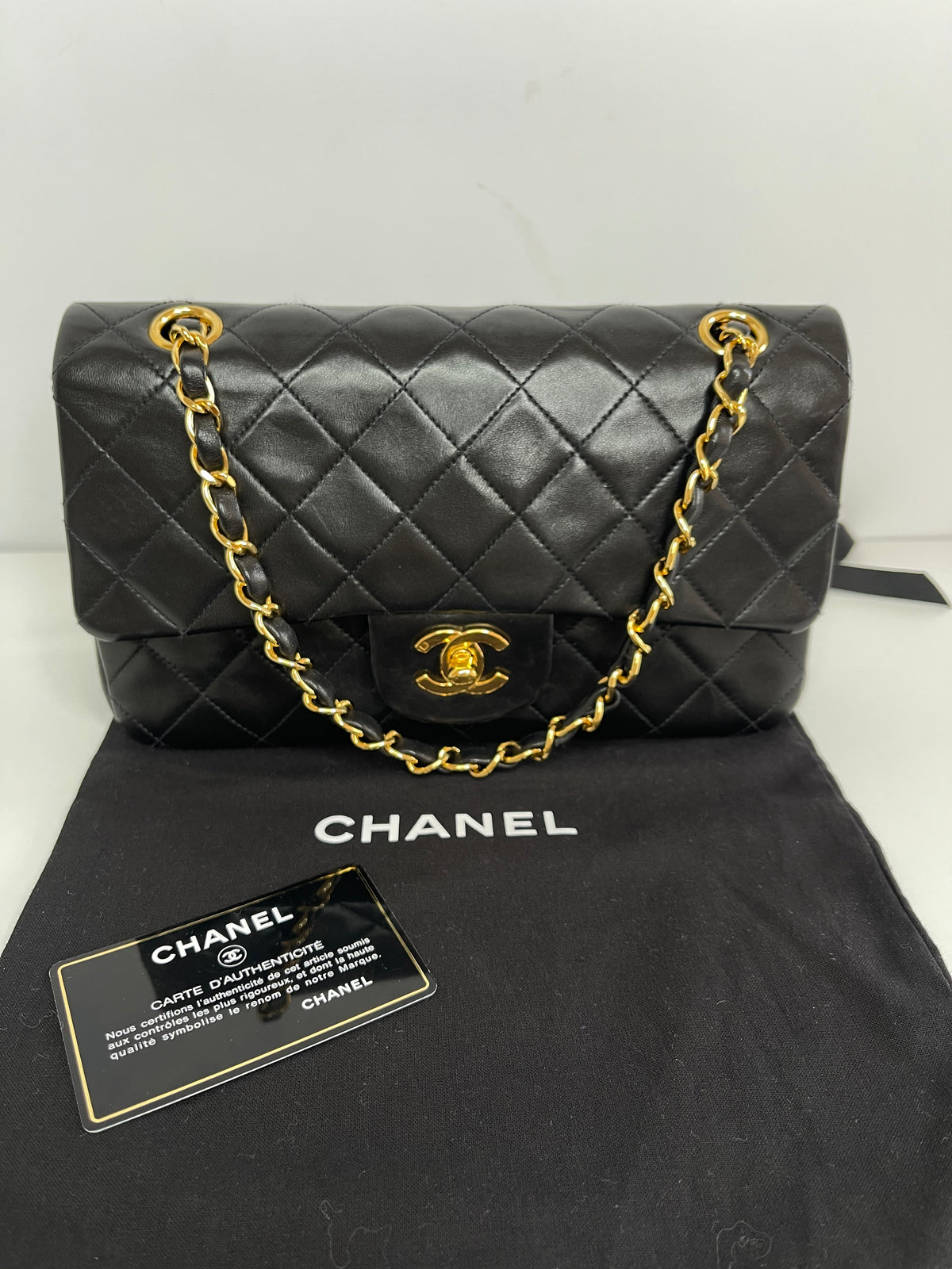 Chanel Classic Double Flap Small Black Lambskin Gold Hardware