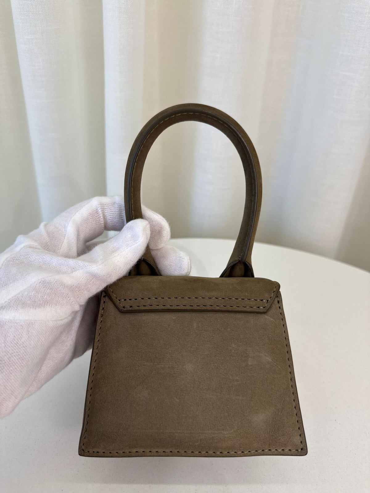 Jacquemus Le Chiquito Mini Olive Green Nubuck Leather Bag