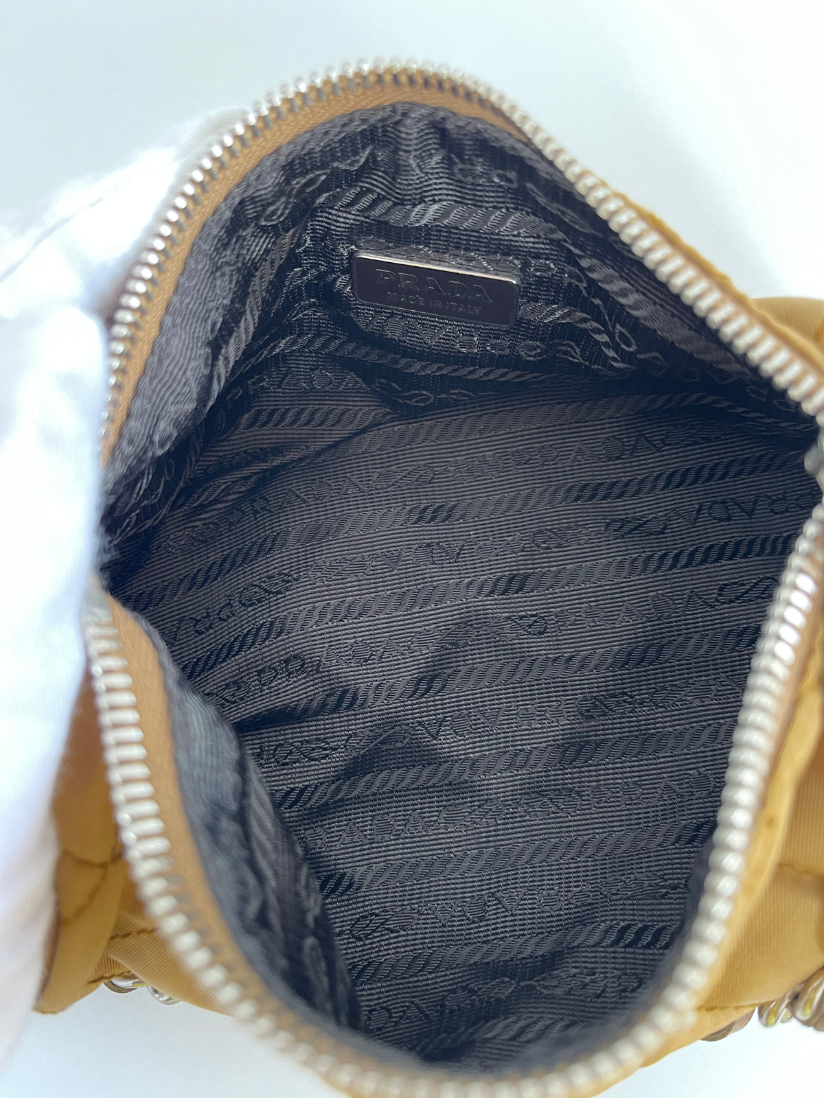 Prada Mini Tessuto Quilted Barrel Bag