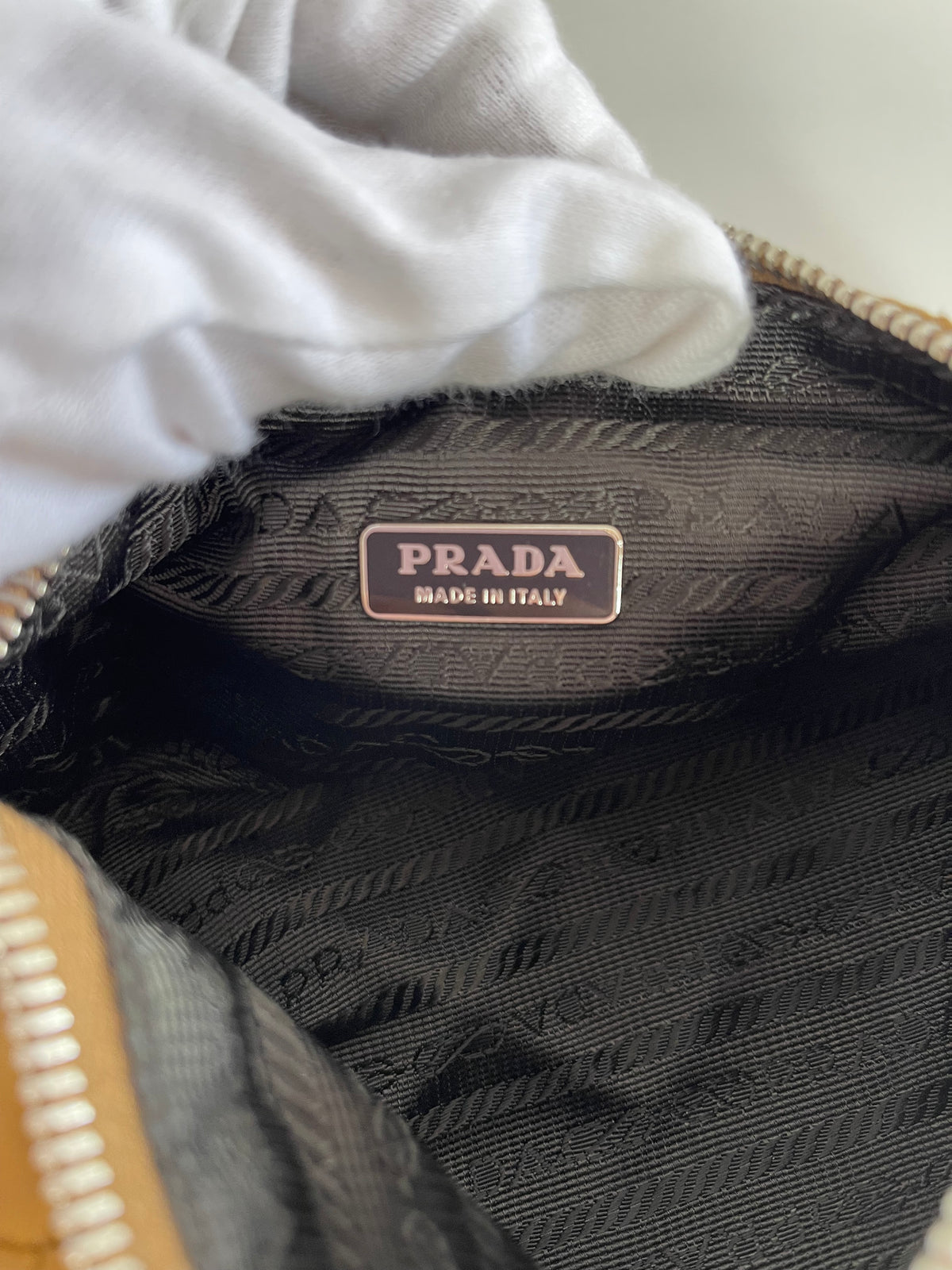 Prada Mini Tessuto Quilted Barrel Bag