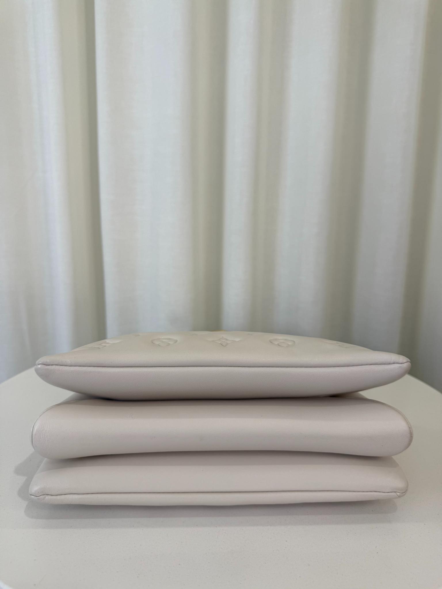 Louis Vuitton Coussin PM Monogram Embossed Puffy Lambskin Creme