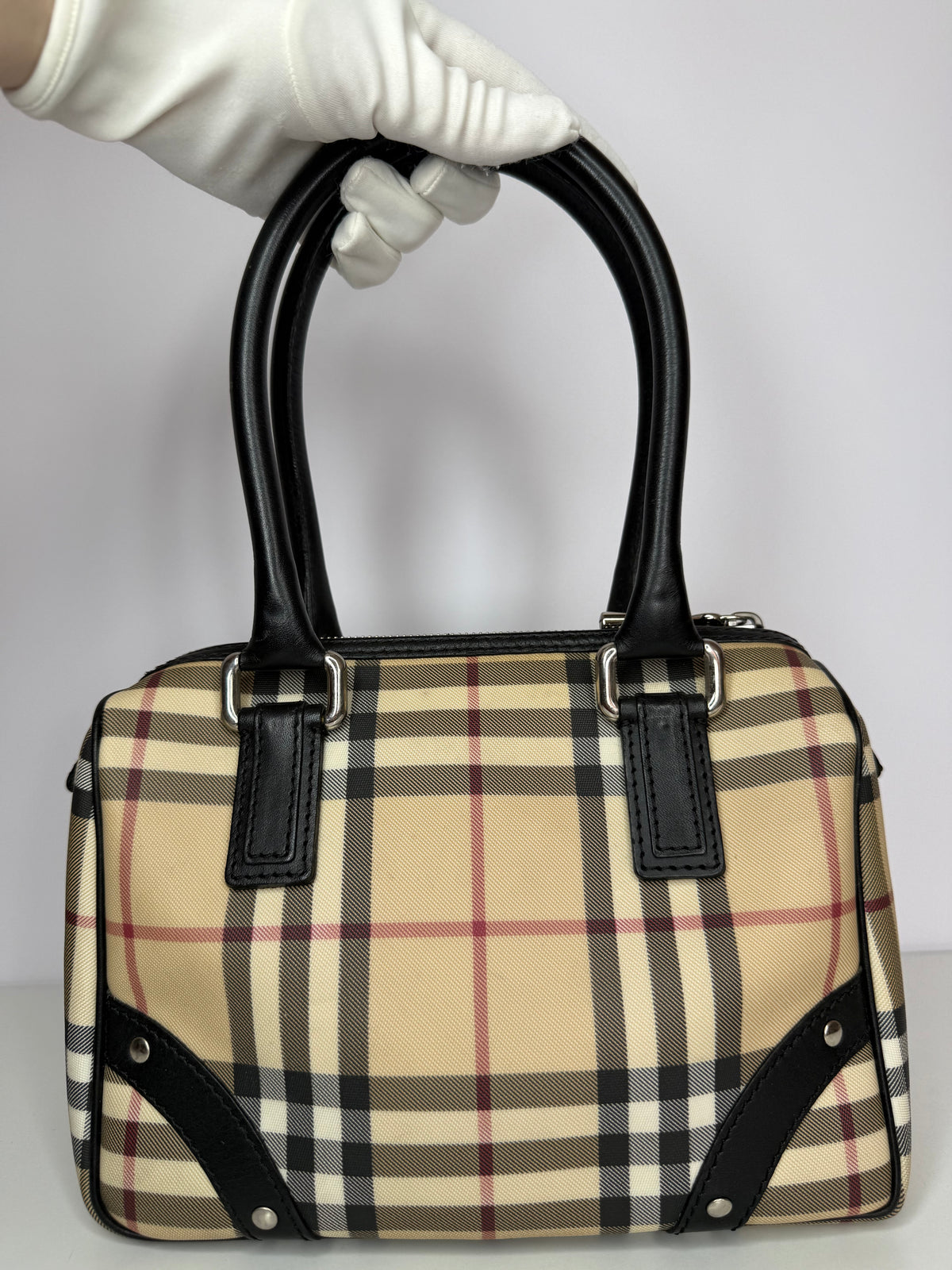 Burberry House Check Coated Canvas Chester Bowling Bag