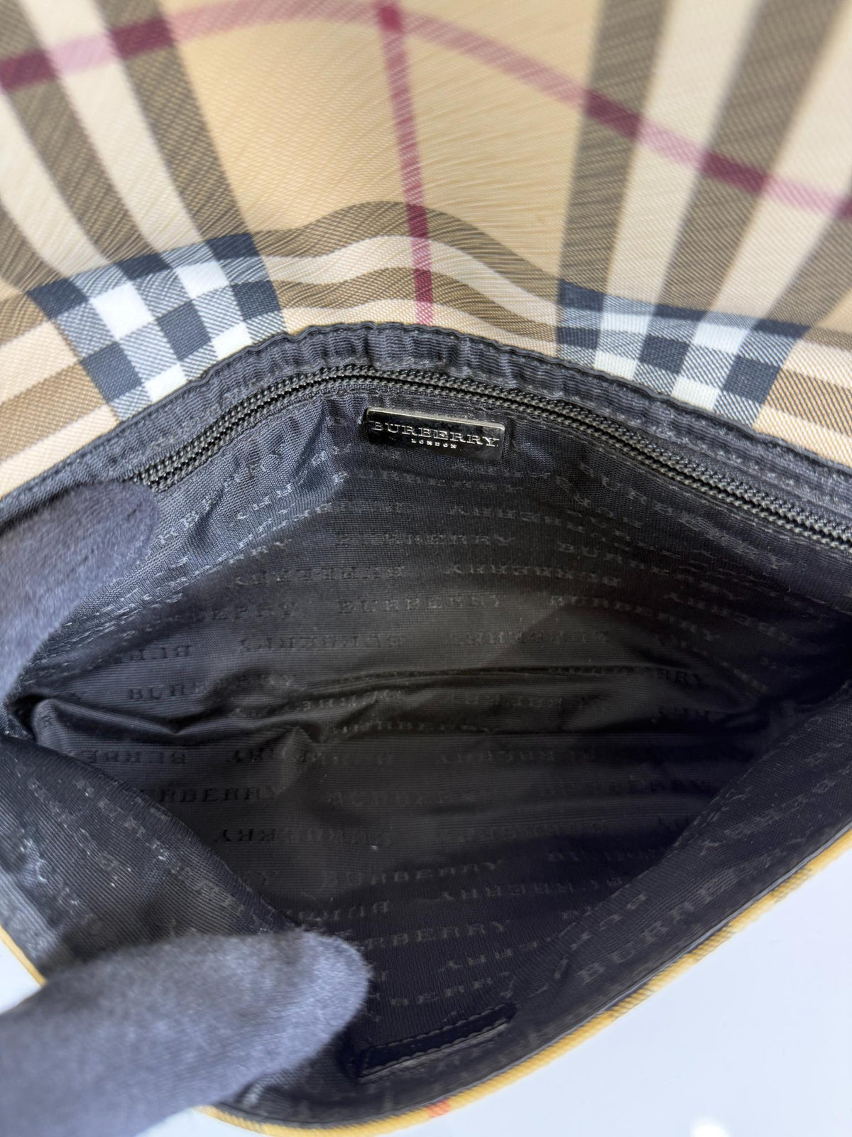 Burberry Nova Check Coated Canvas Shoulder Bag