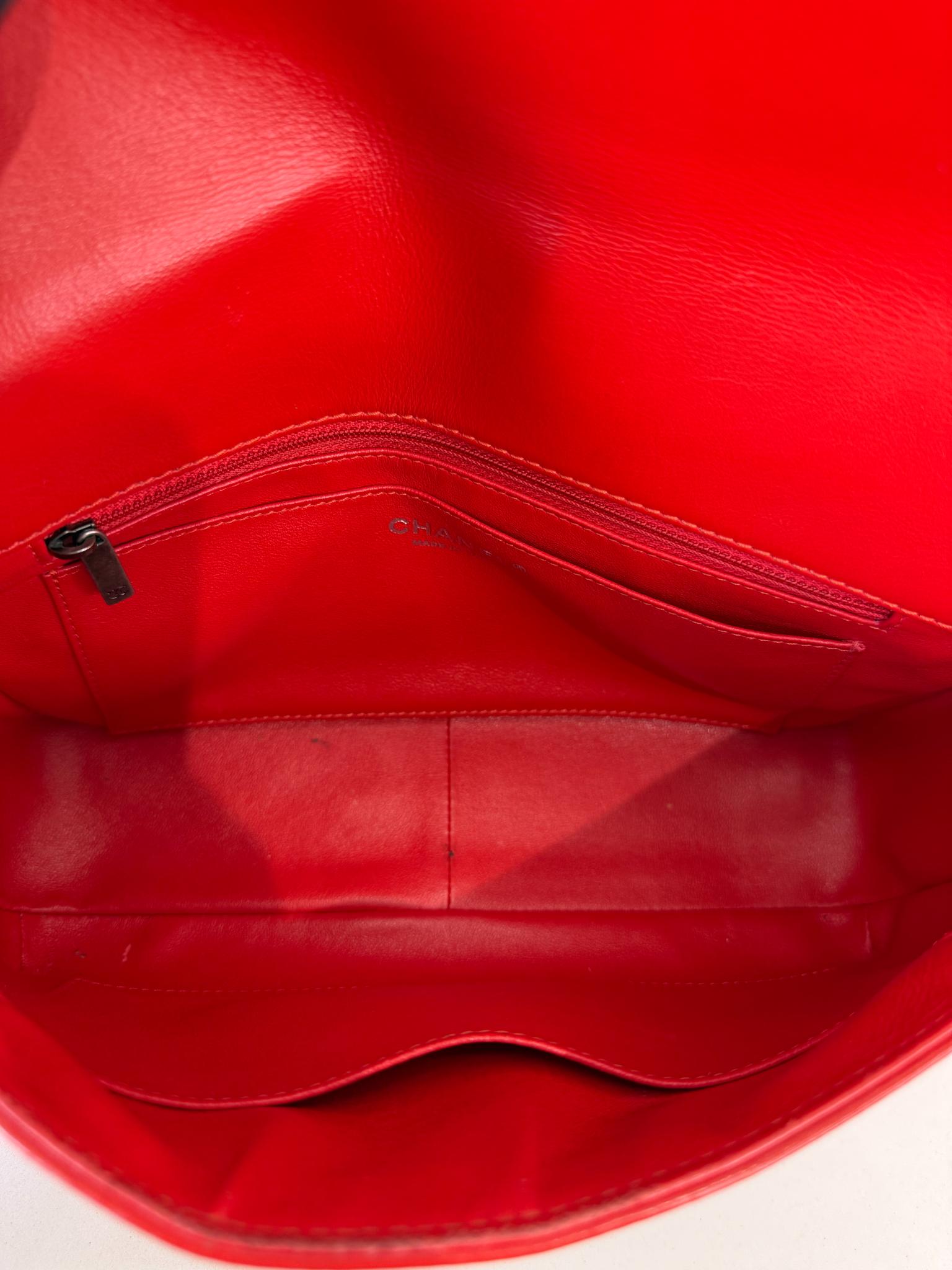 Chanel Red Calfskin Quilted Medium Rock My Shoulder Flap Bag