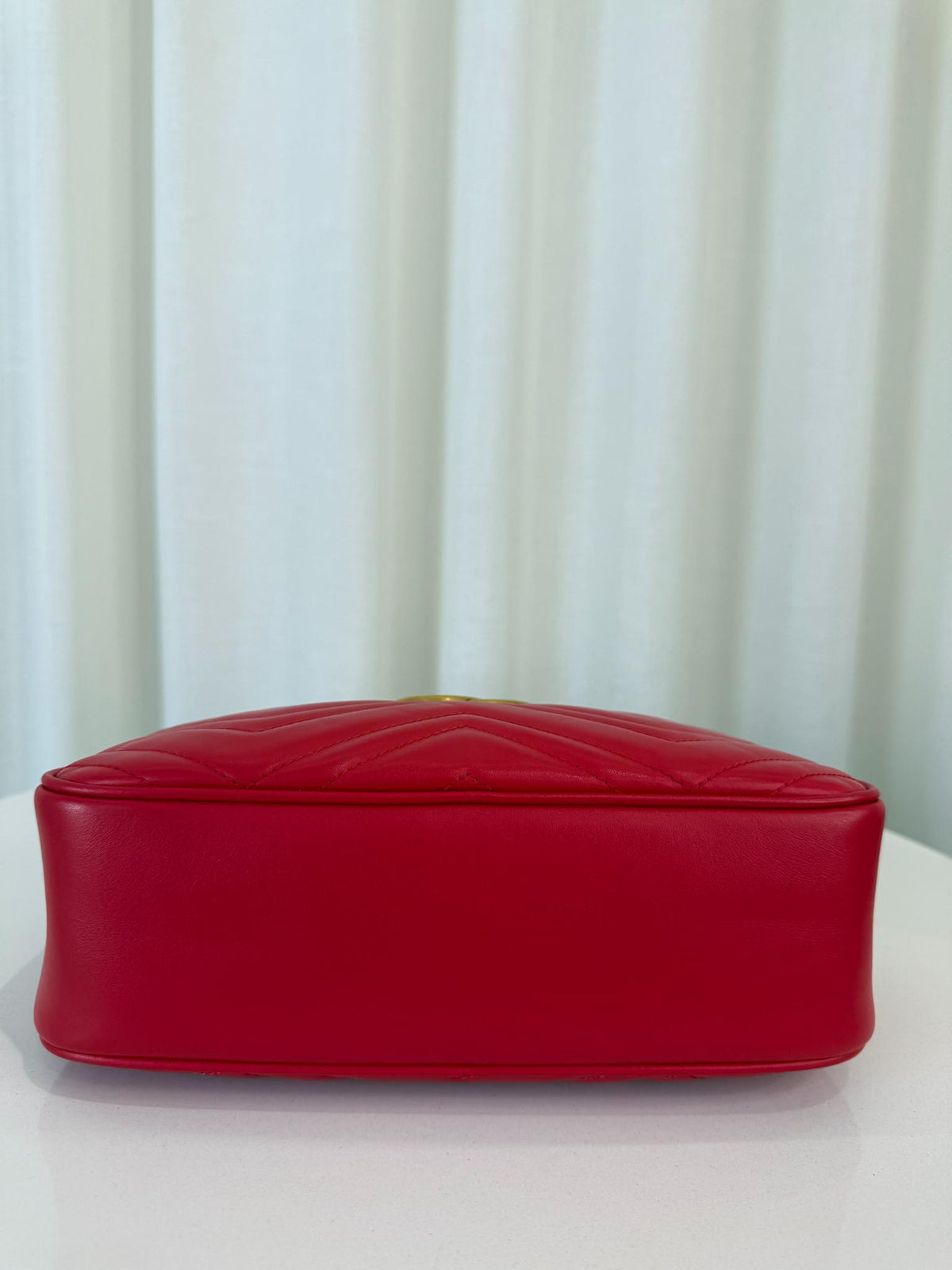 Gucci GG Marmont Red Matelassé Leather Small Camera Bag