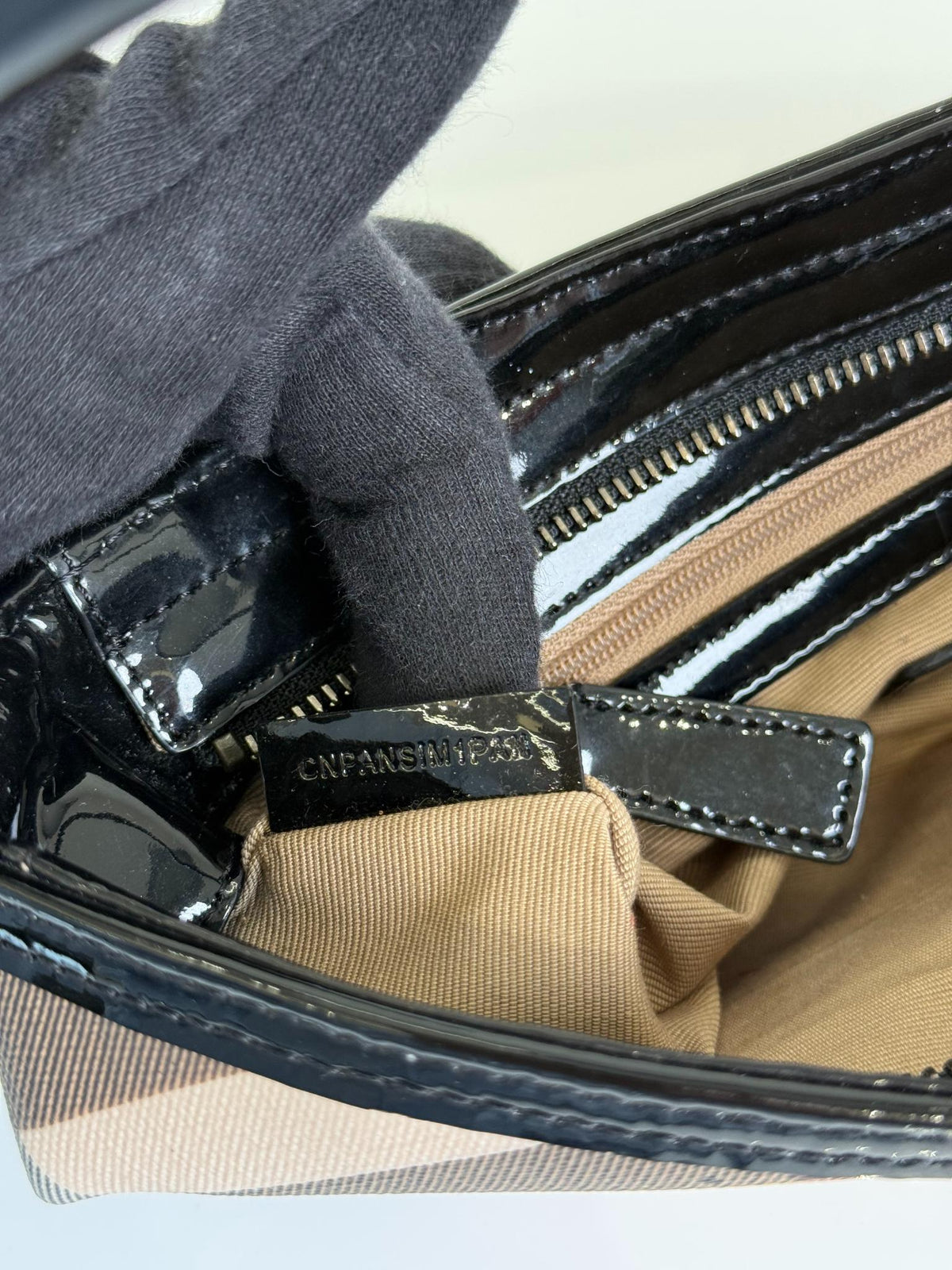 Burberry Nova Check PVC and Patent Leather Pochette