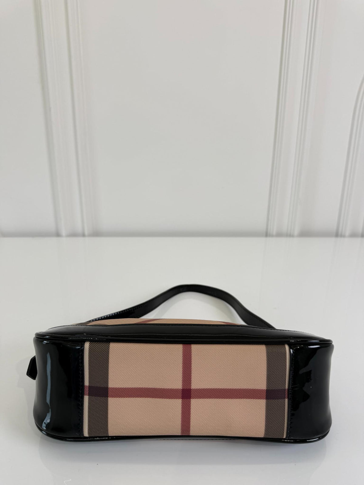 Burberry Nova Check Black Patent Leather Pochette