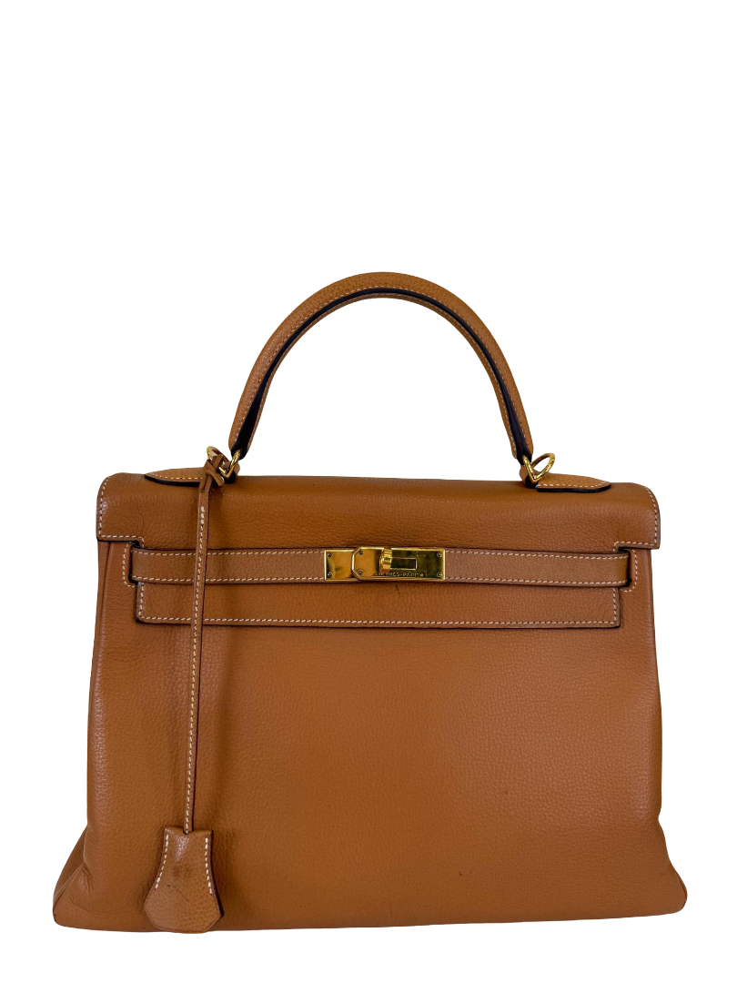 Hermès Kelly 32 Natural Vache Liégée Retourne GHW