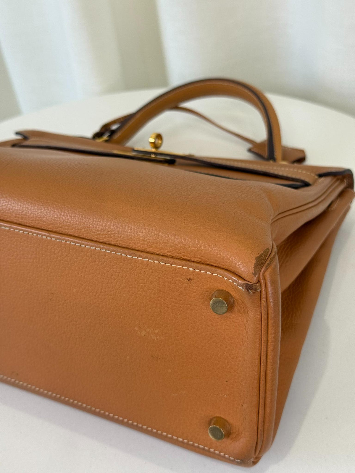 Hermès Kelly 32 Natural Vache Liégée Retourne GHW