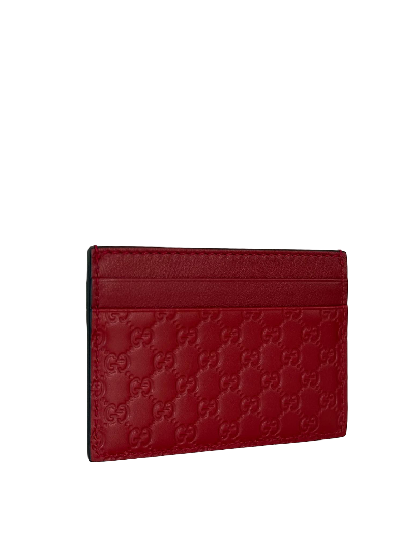 Gucci Microguccissima Red Leather Card Holder