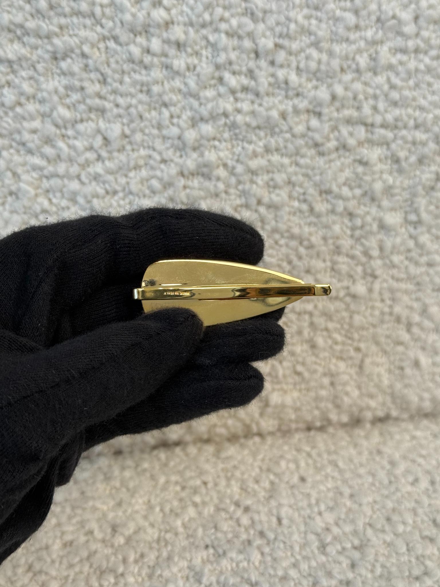 Miu Miu Red/Gold Enameled Metal Hair Clip