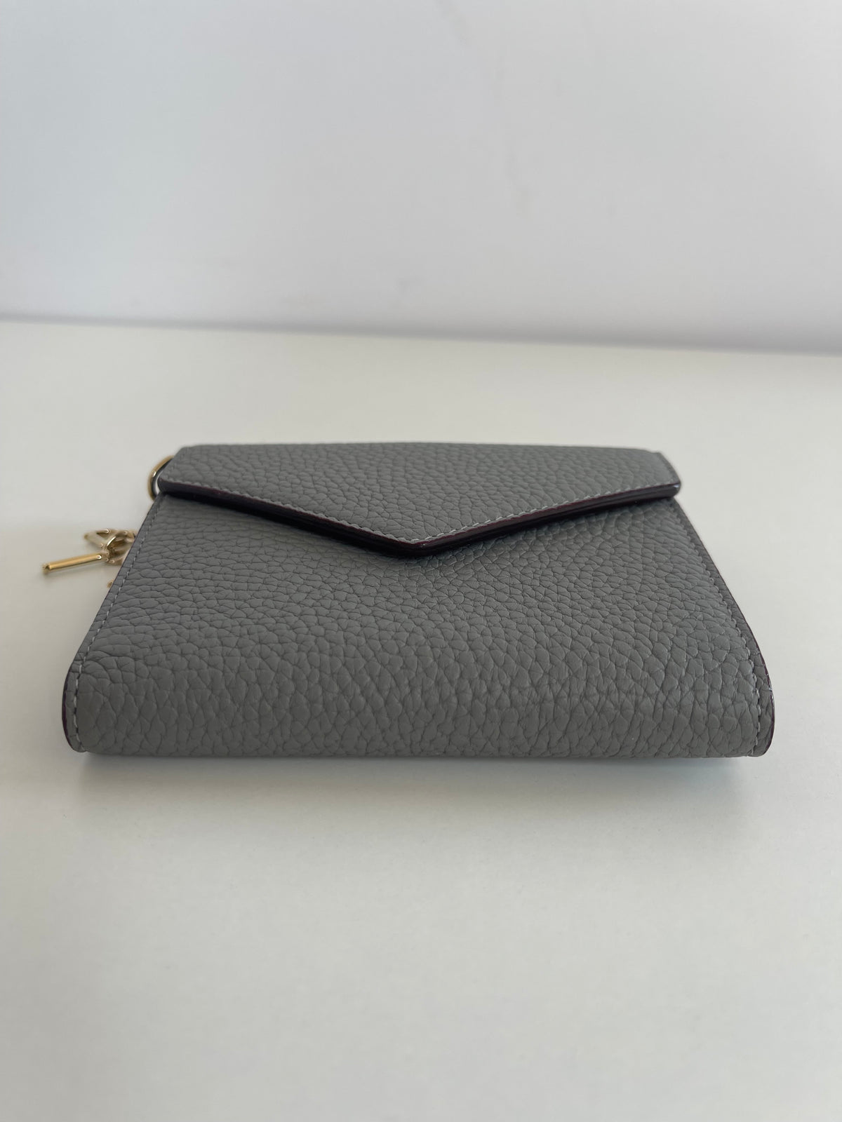 Christian Dior Grey Leather Diorissimo Envelope Wallet