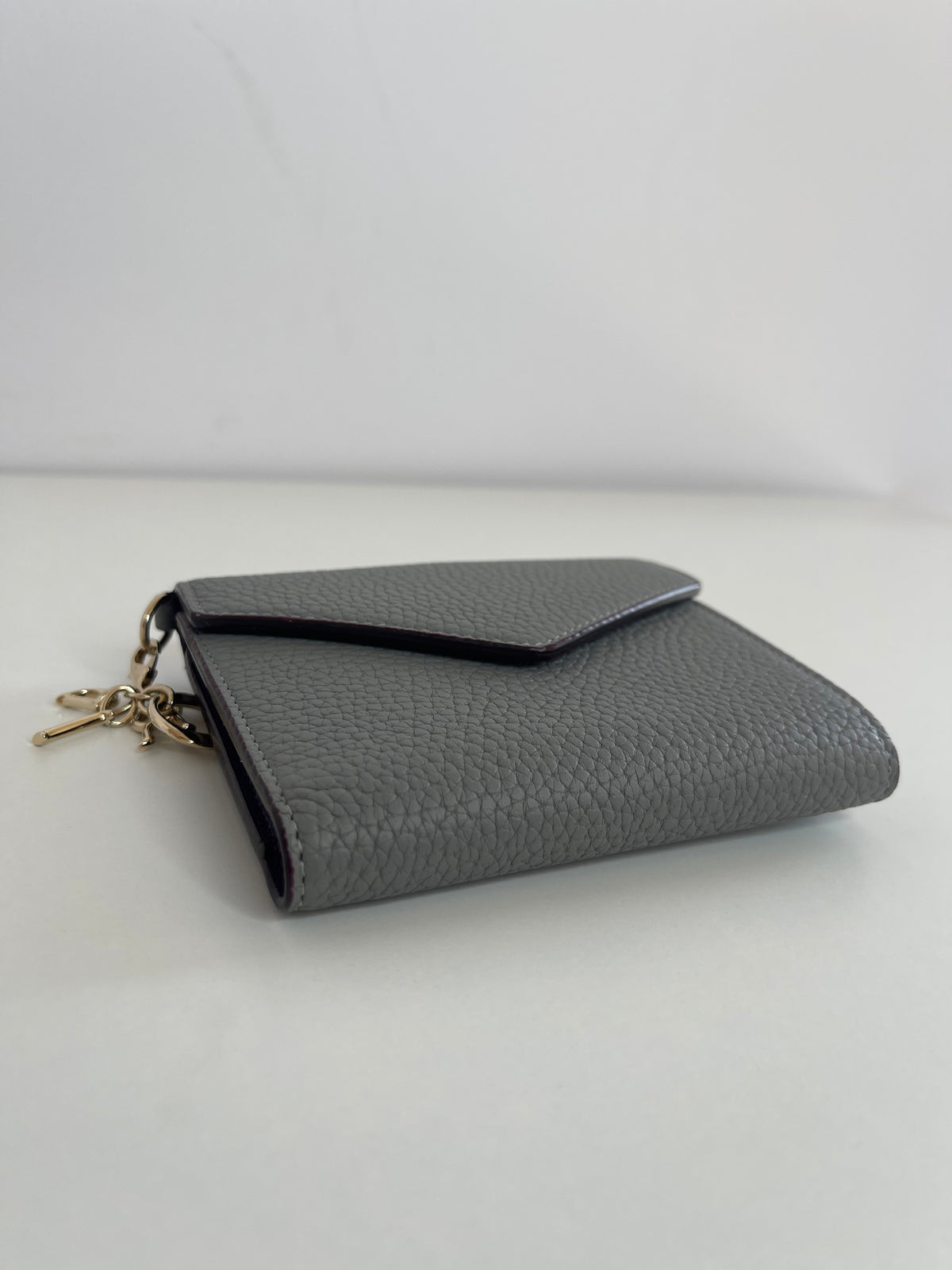 Christian Dior Grey Leather Diorissimo Envelope Wallet