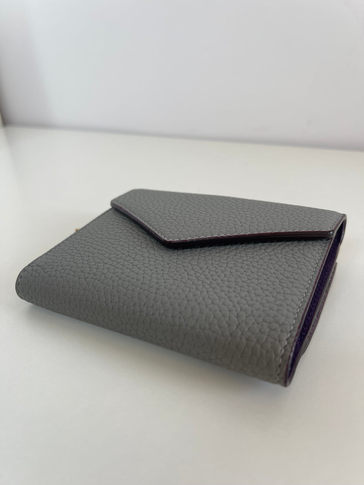 Christian Dior Grey Leather Diorissimo Envelope Wallet