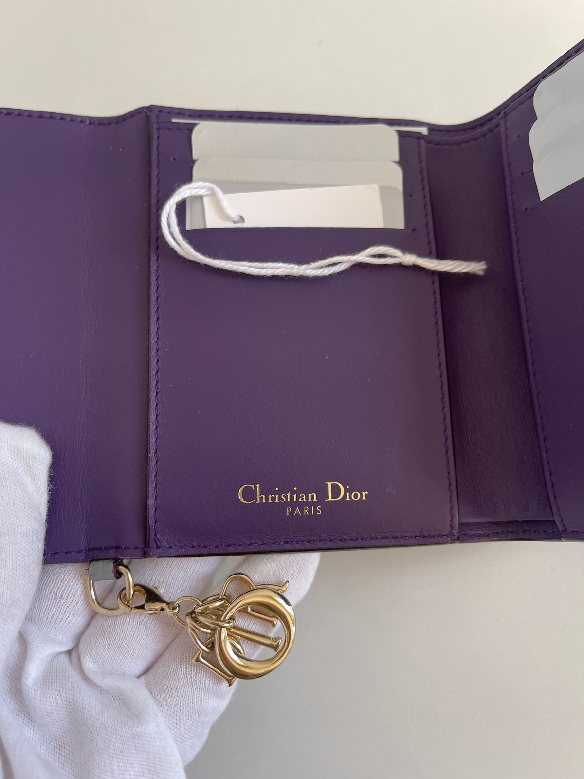 Christian Dior Grey Leather Diorissimo Envelope Wallet