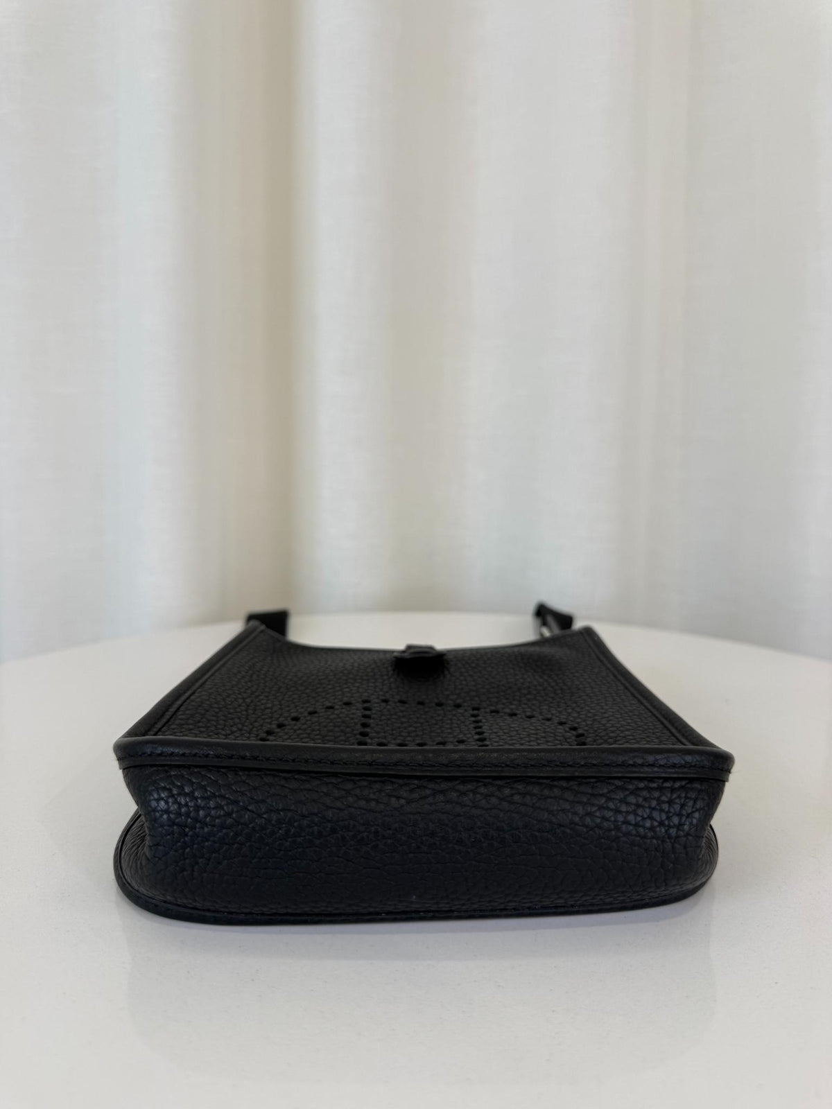 Hermès Black Taurillon Clemence Mini Evelyne TPM 16 Palladium Hardware
