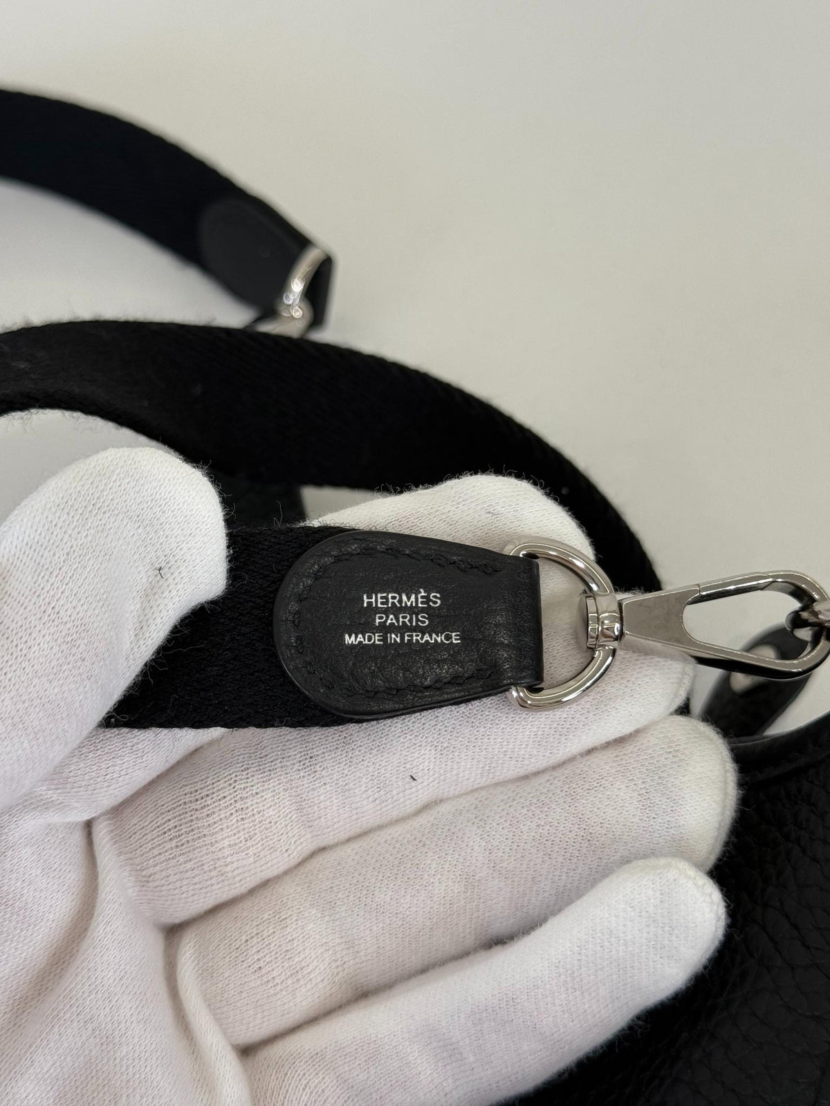 Hermès Black Taurillon Clemence Mini Evelyne TPM 16 Palladium Hardware