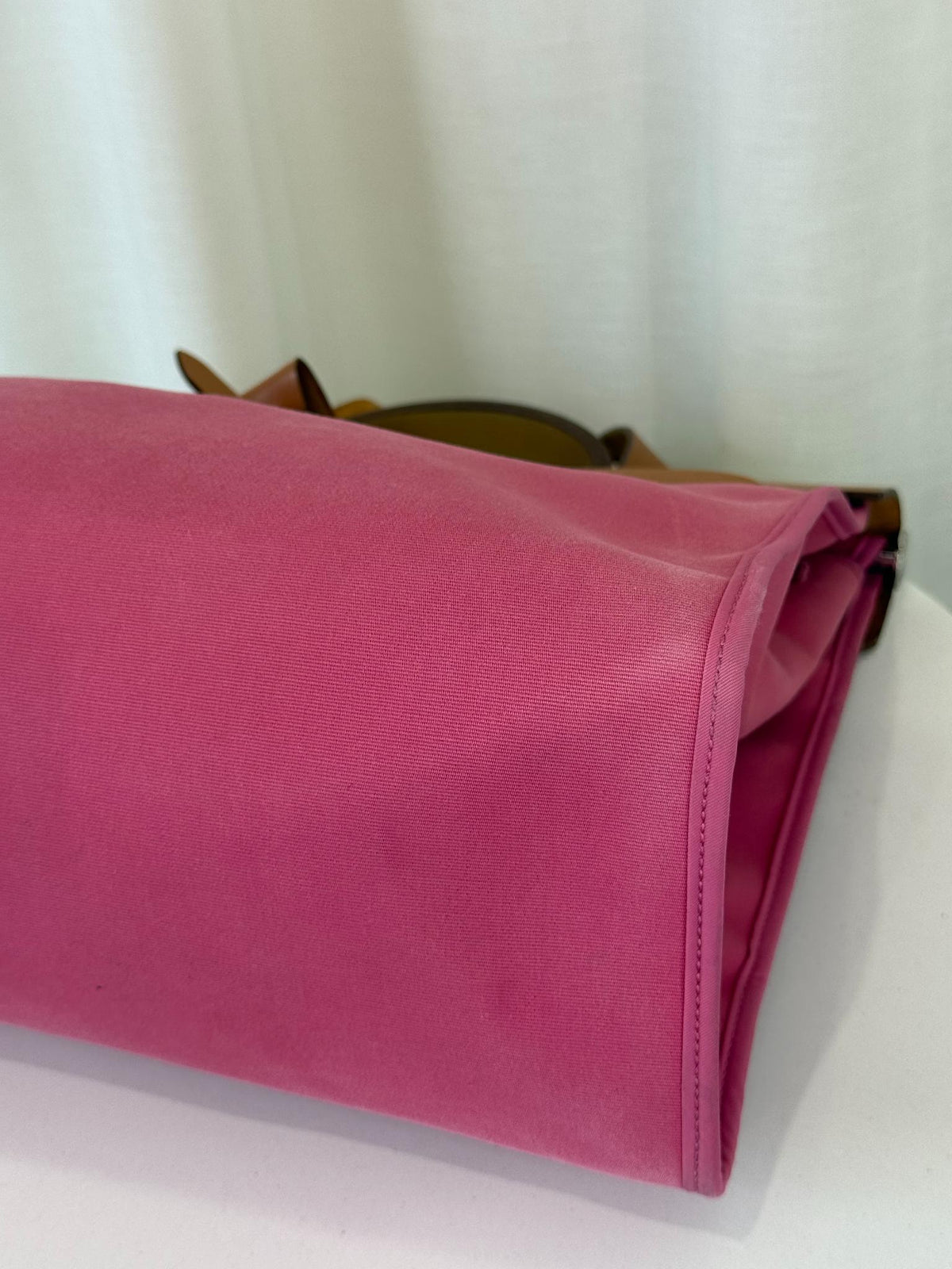 Hermès Herbag Zip 39 Rose Tyrien Canvas and Leather Bag