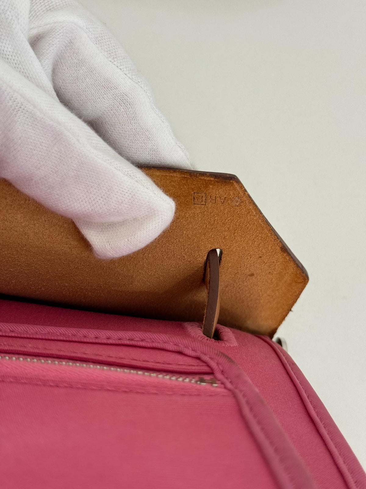 Hermès Herbag Zip 39 Rose Tyrien Canvas and Leather Bag