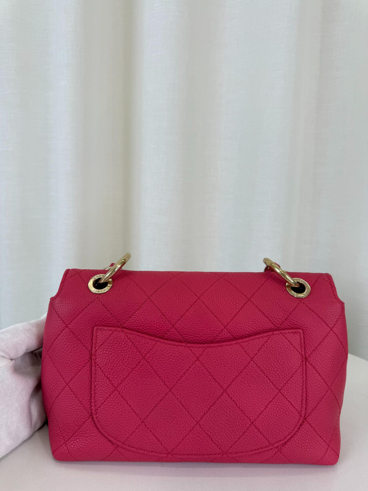 Chanel City Walk Pink Caviar Quilted Small Flap Bag