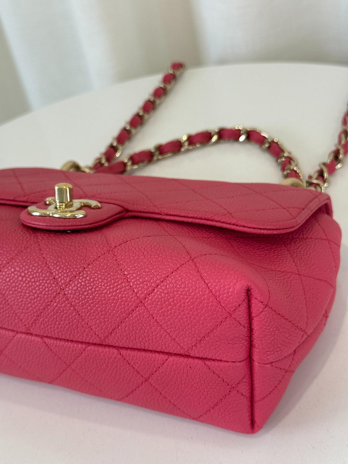 Chanel City Walk Pink Caviar Quilted Small Flap Bag