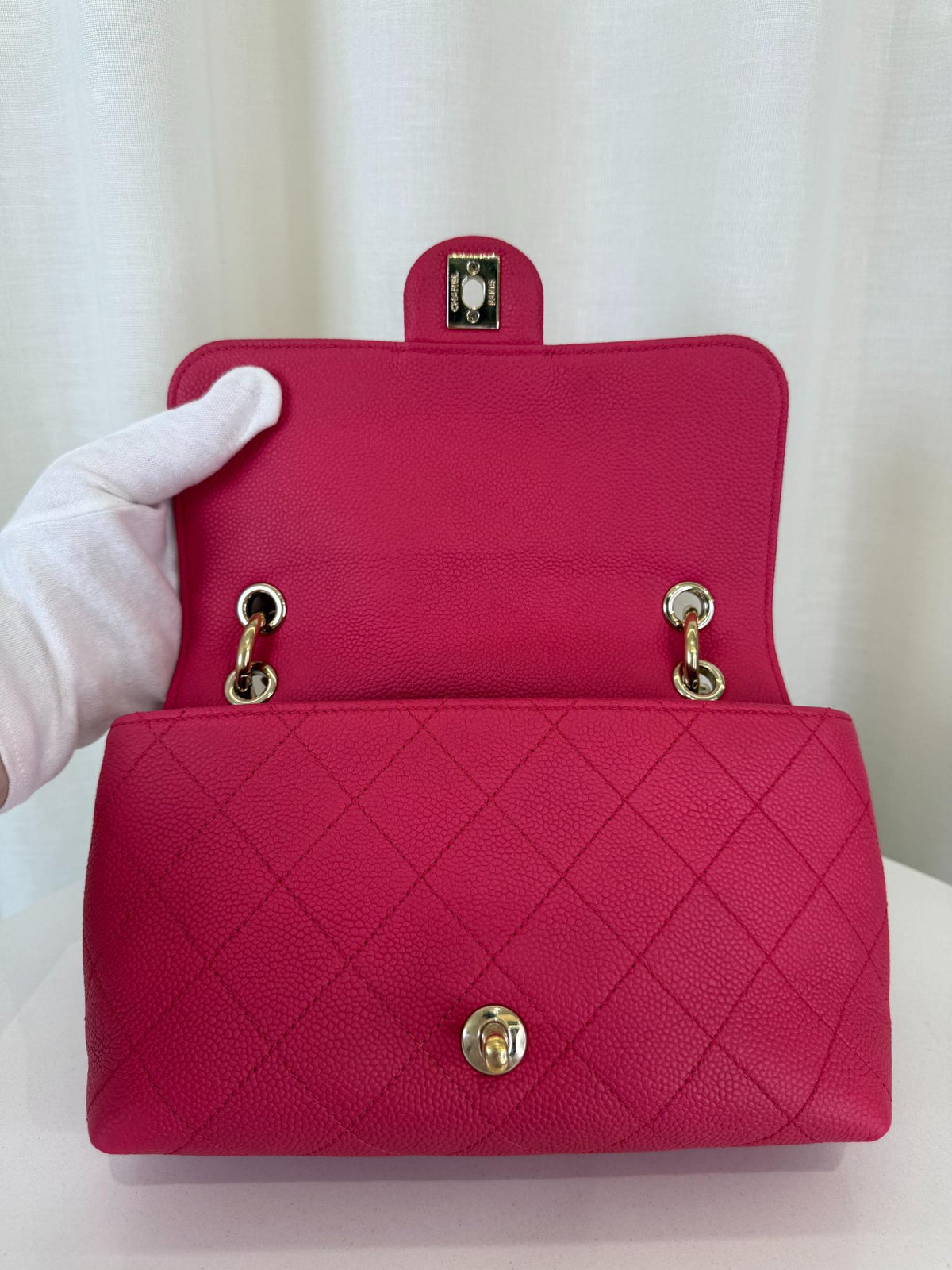Chanel City Walk Pink Caviar Quilted Small Flap Bag