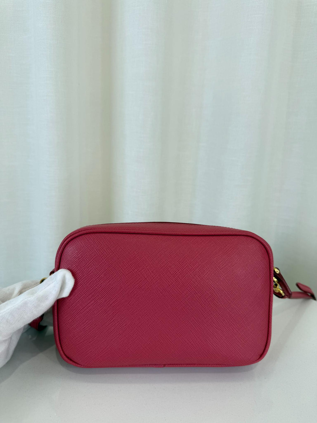 Prada Pink Saffiano Leather Envelope Crossbody Bag