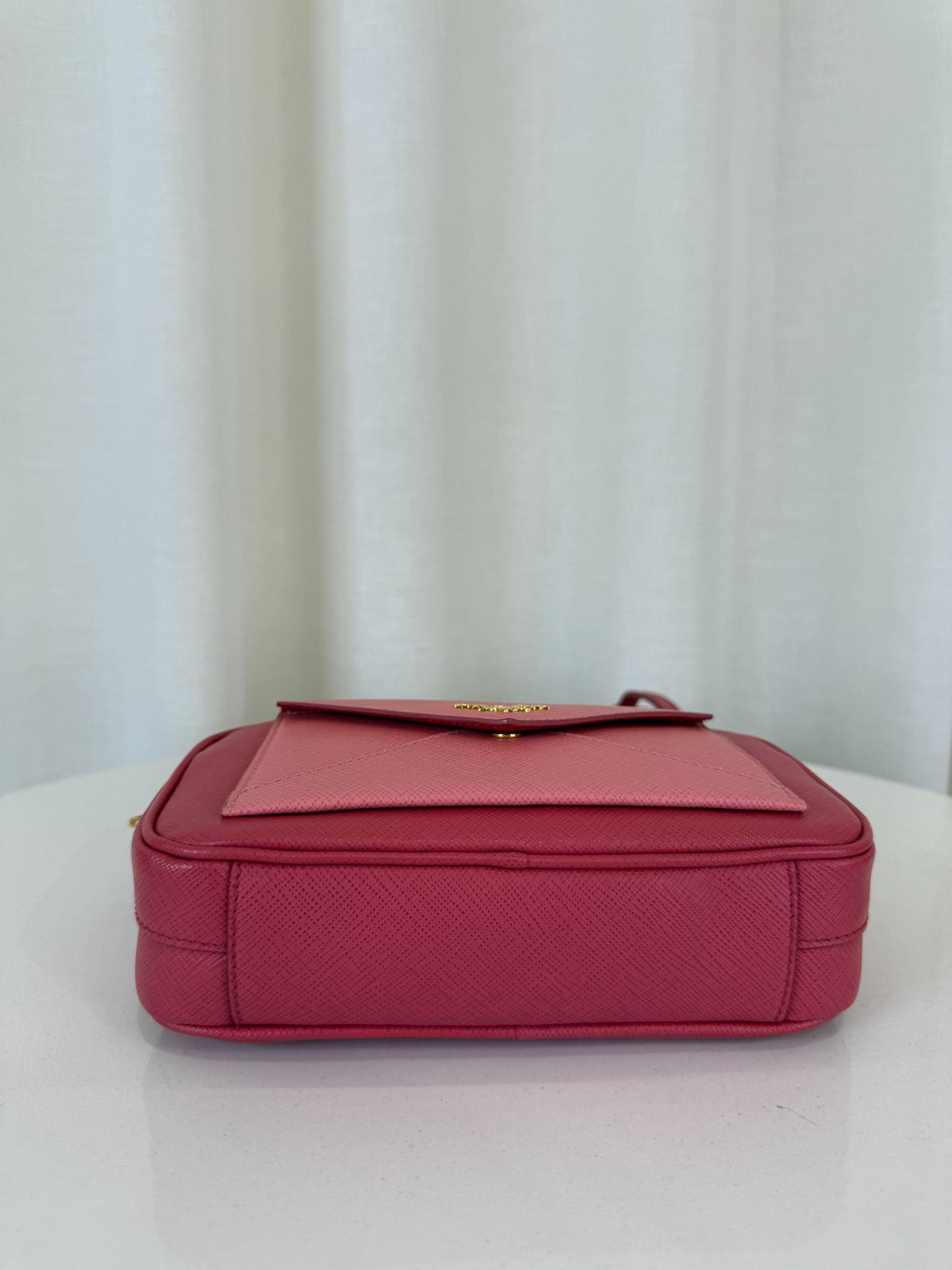 Prada Pink Saffiano Leather Envelope Crossbody Bag