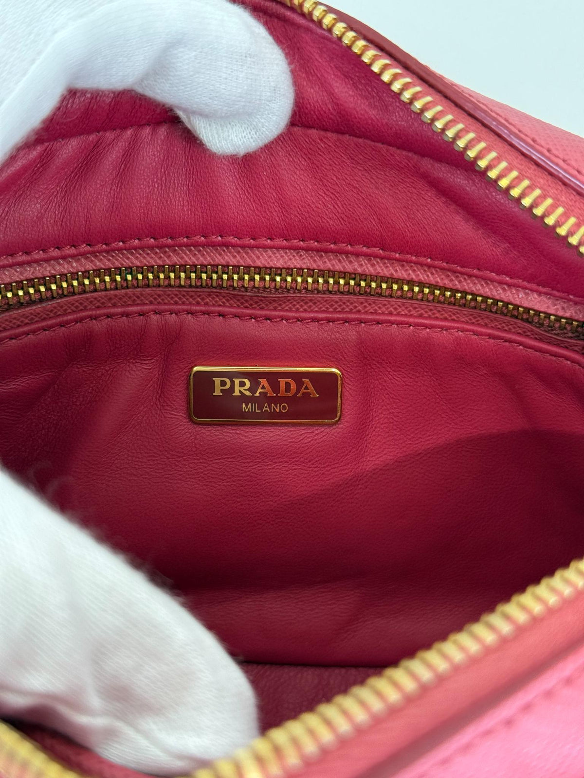 Prada Pink Saffiano Leather Envelope Crossbody Bag