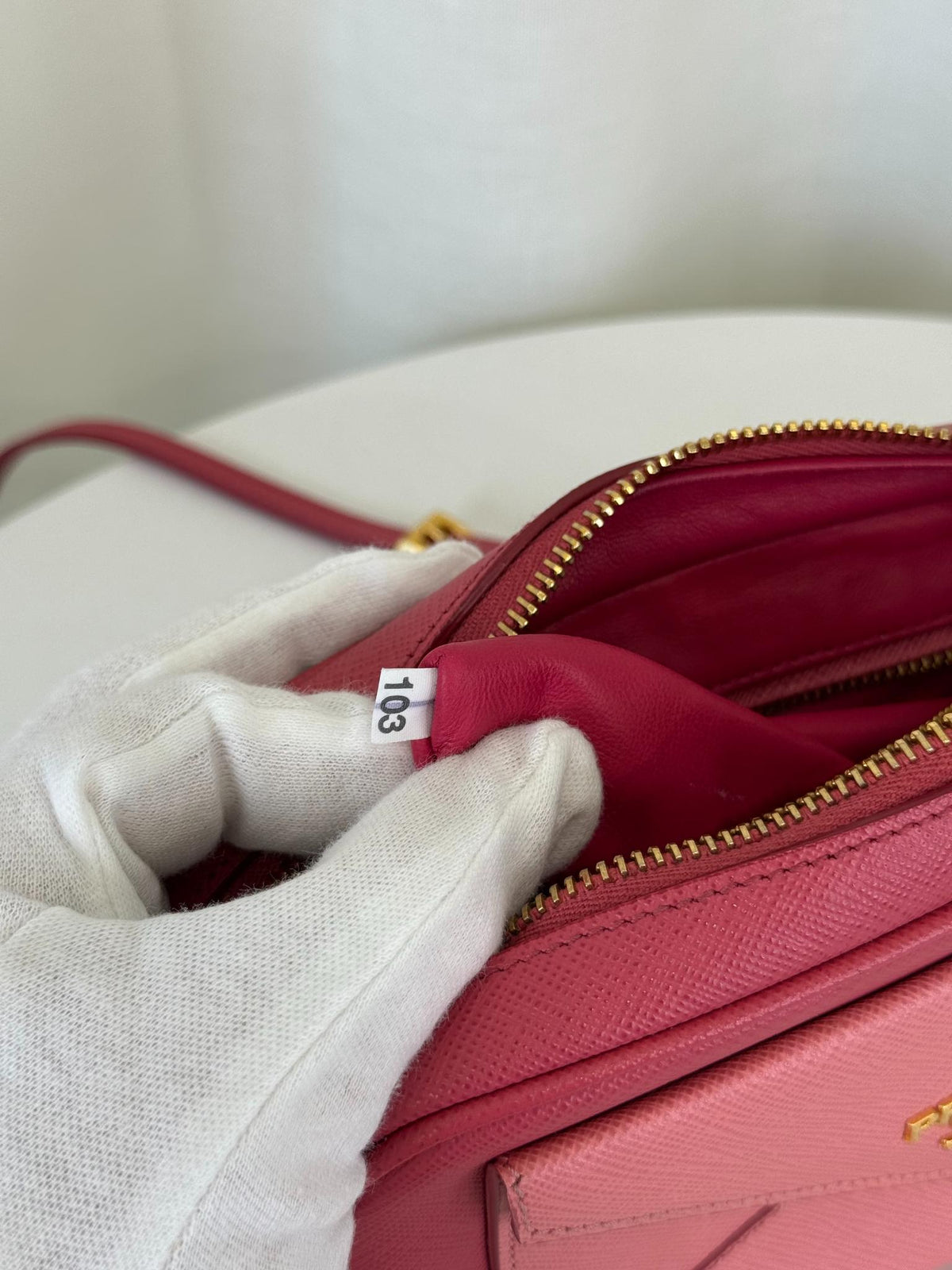 Prada Pink Saffiano Leather Envelope Crossbody Bag