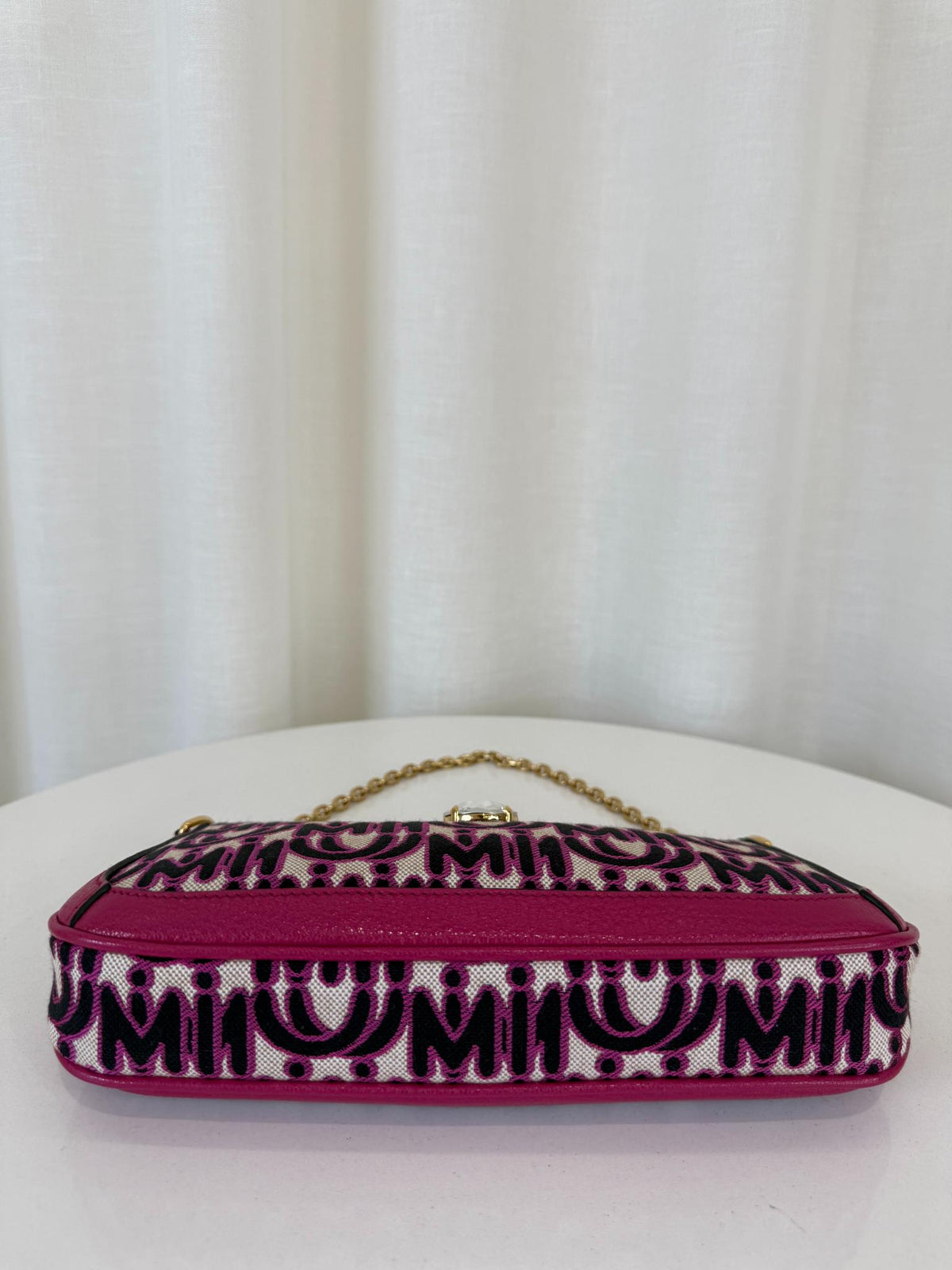 Miu Miu Pink Monogram Jacquard Madras Pochette