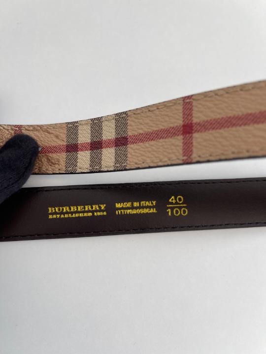 Burberry Nova Check Leather Belt