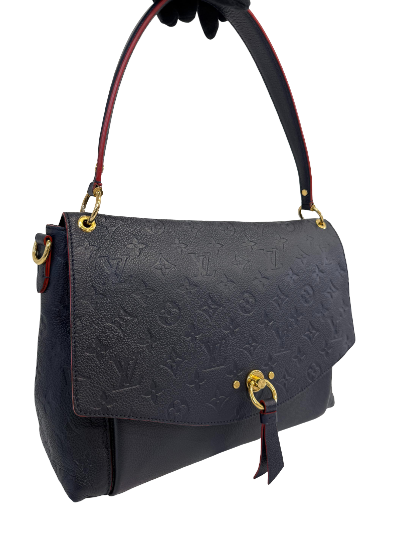 Louis Vuitton Marine/Rouge Monogram Empreinte Leather Blanche MM Bag