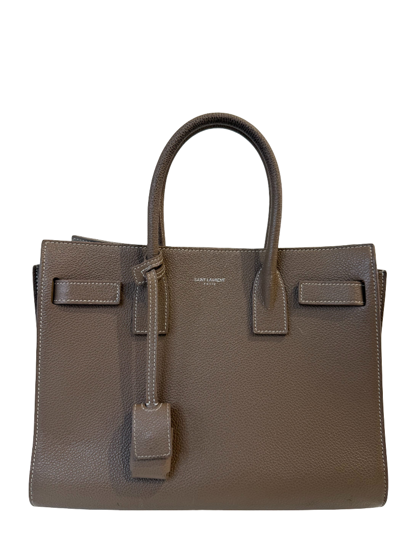 Saint Laurent Baby Sac De Jour Taupe Grained Leather