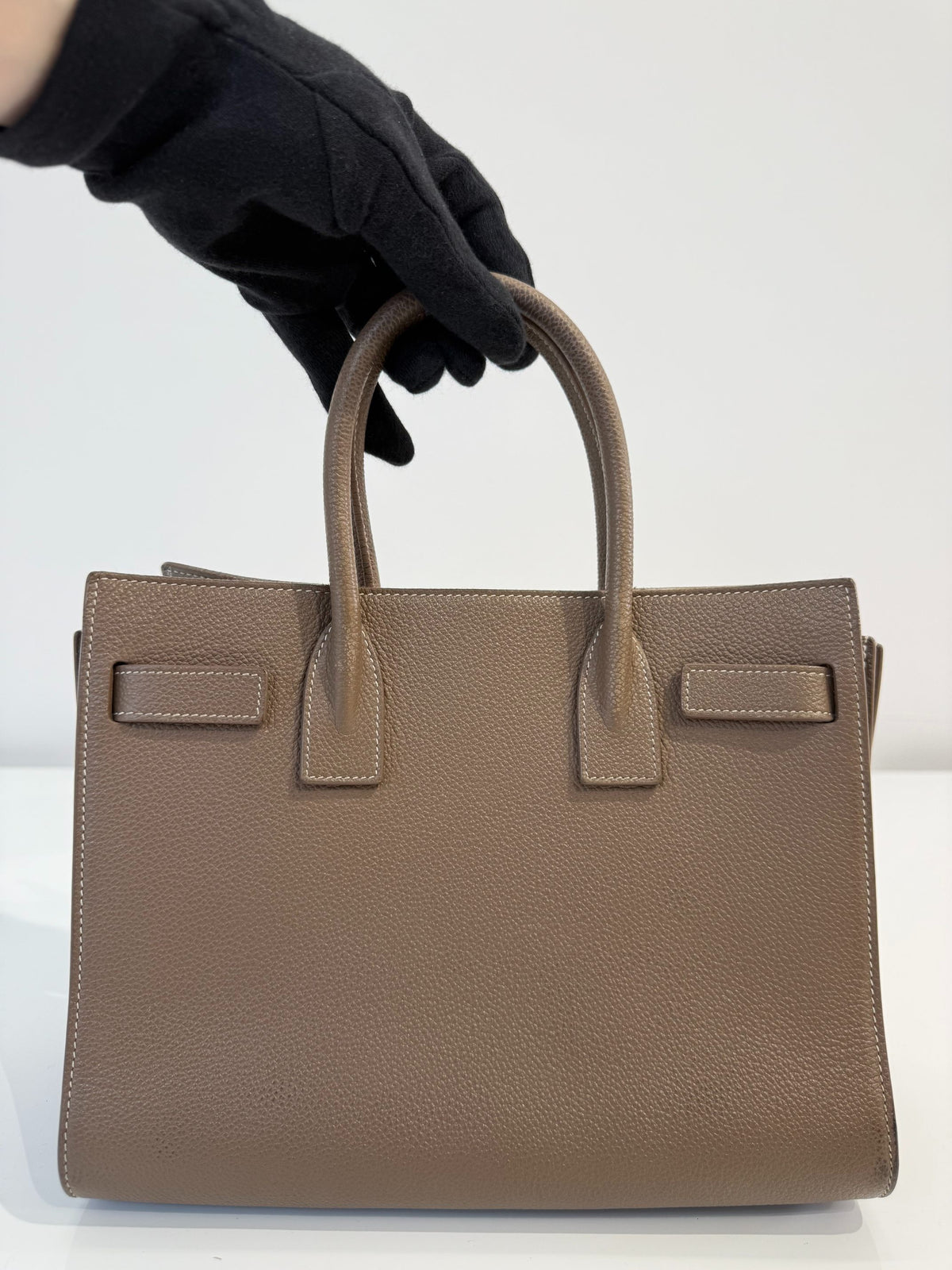 Saint Laurent Baby Sac De Jour Taupe Grained Leather