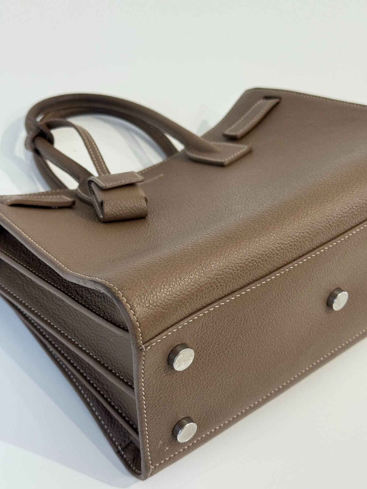 Saint Laurent Baby Sac De Jour Taupe Grained Leather