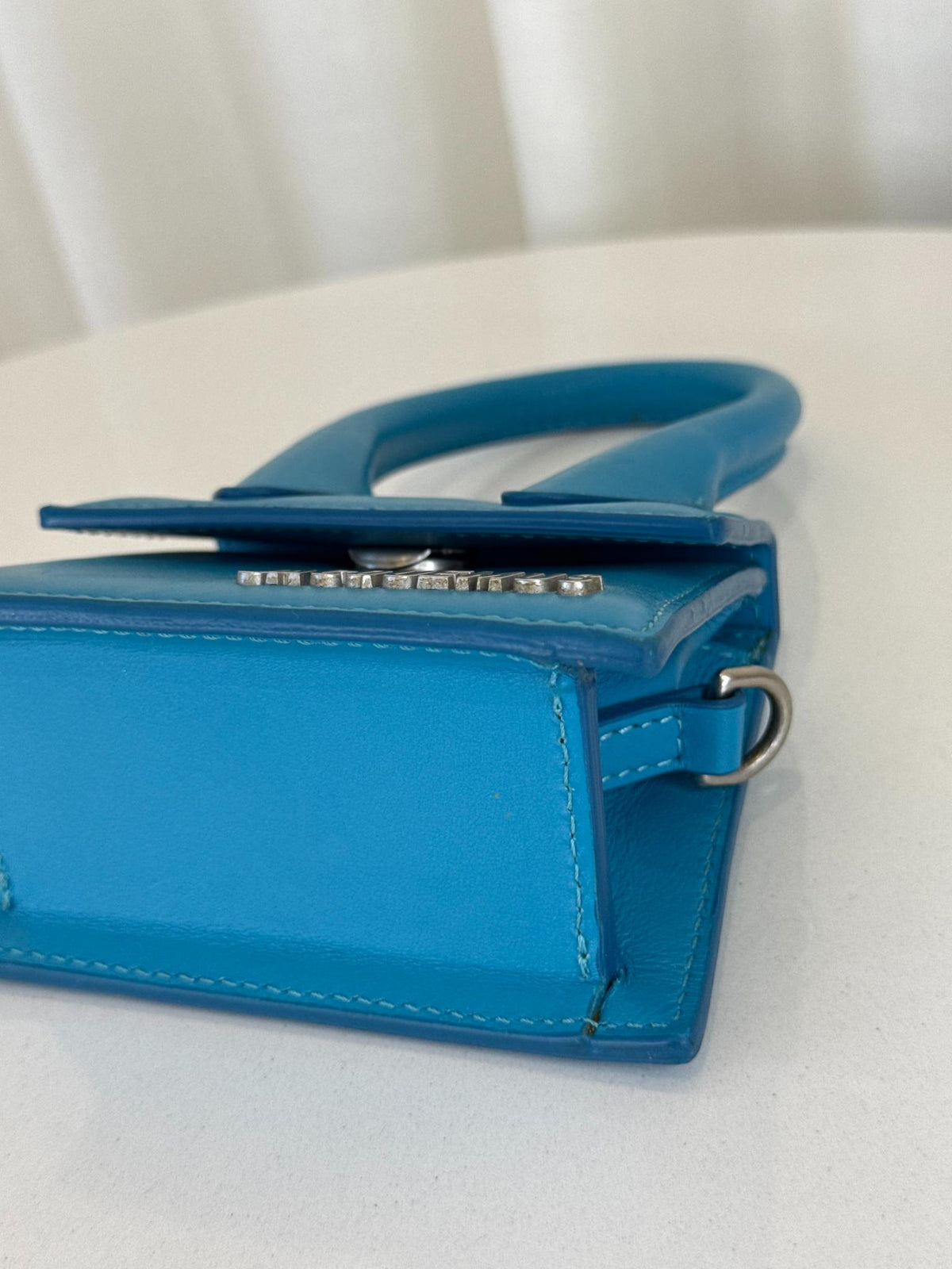 Jacquemus Le Chiquito Mini Turquoise Metallic Strap