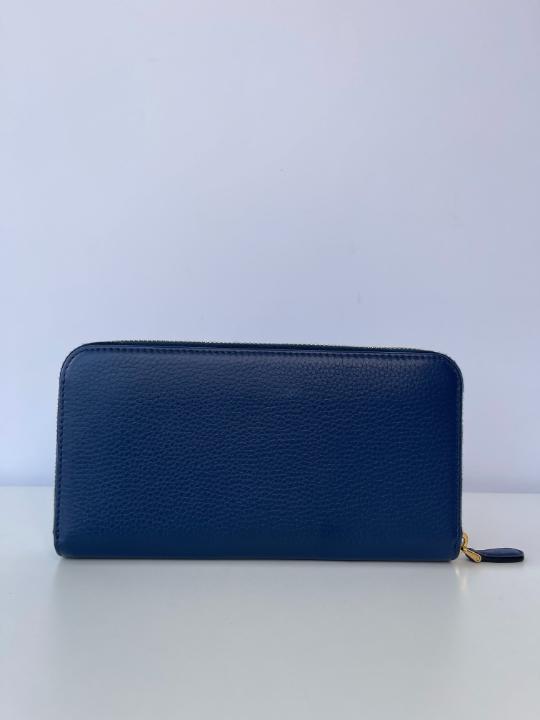 Prada Navy Blue Saffiano Zipped Wallet