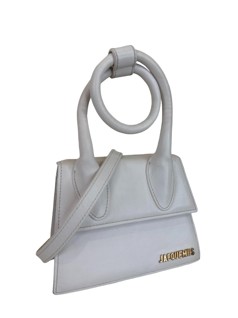 Jacquemus Le Chiquito Noeud Coiled White Leather Handbag