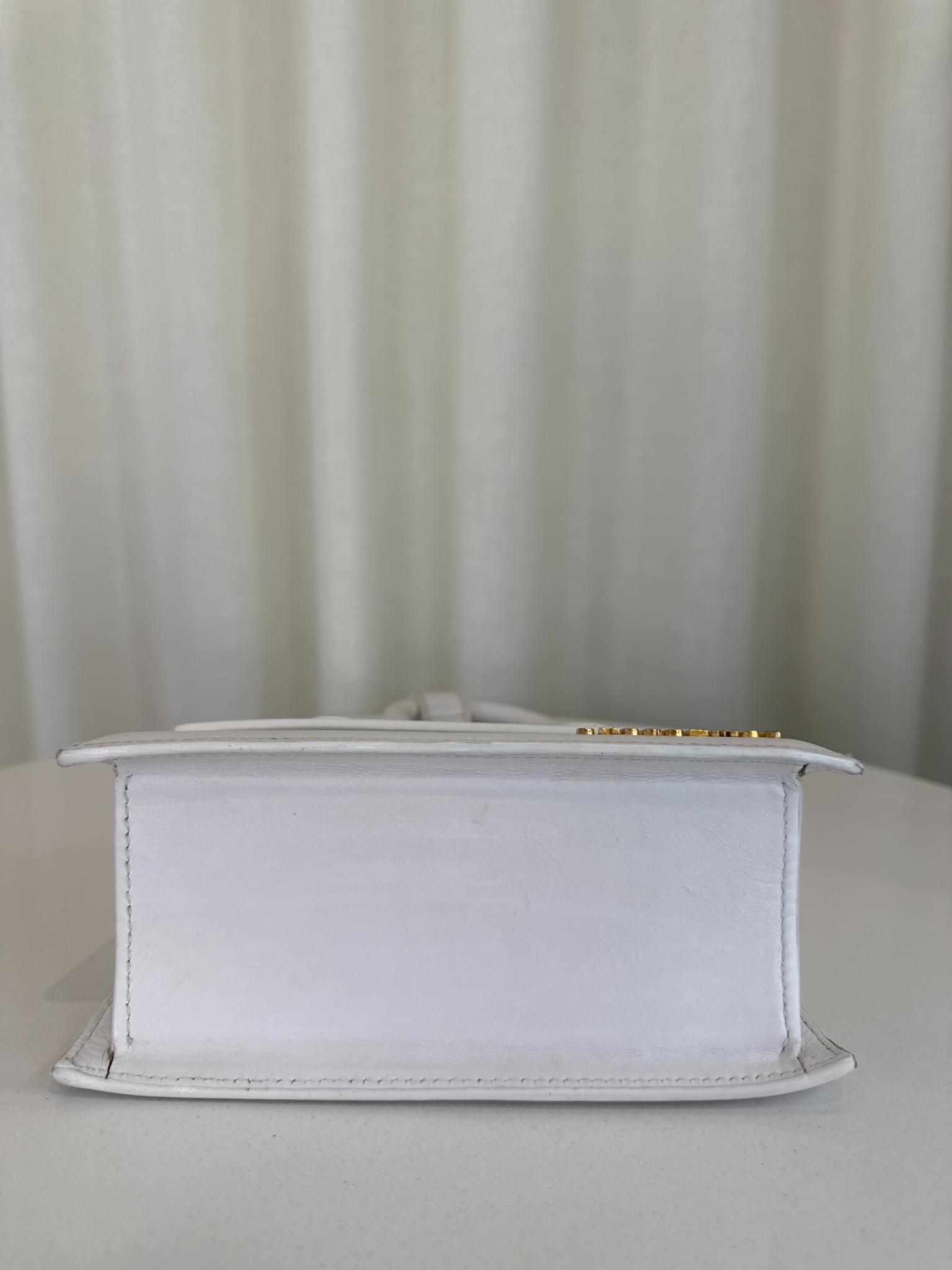 Jacquemus Le Chiquito Noeud Coiled White Leather Handbag