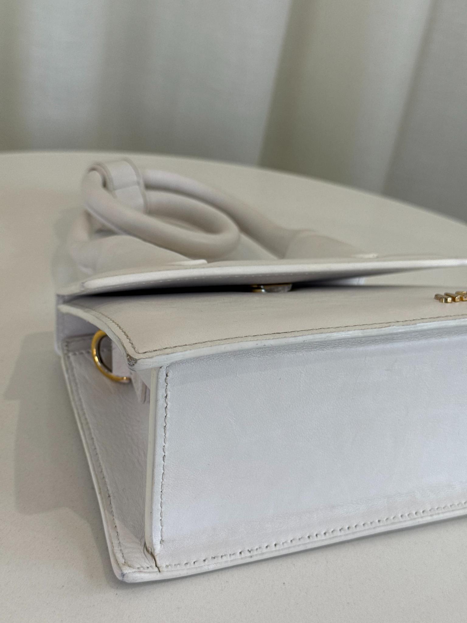 Jacquemus Le Chiquito Noeud Coiled White Leather Handbag