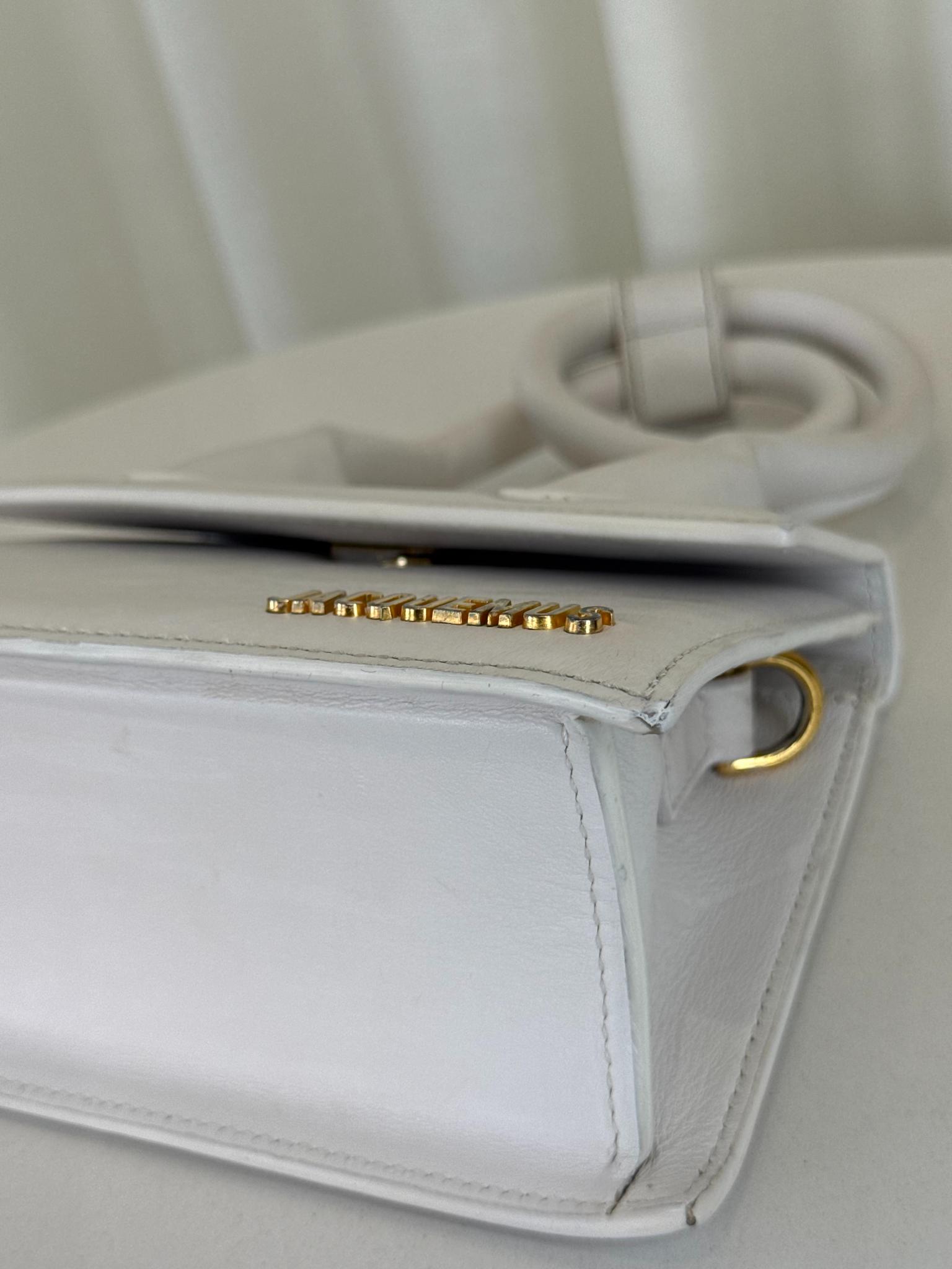 Jacquemus Le Chiquito Noeud Coiled White Leather Handbag