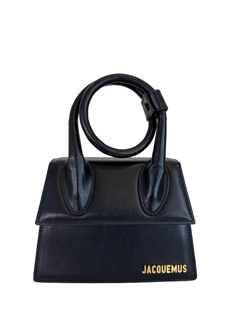 Jacquemus Le Chiquito Noeud Coiled Black Leather Handbag